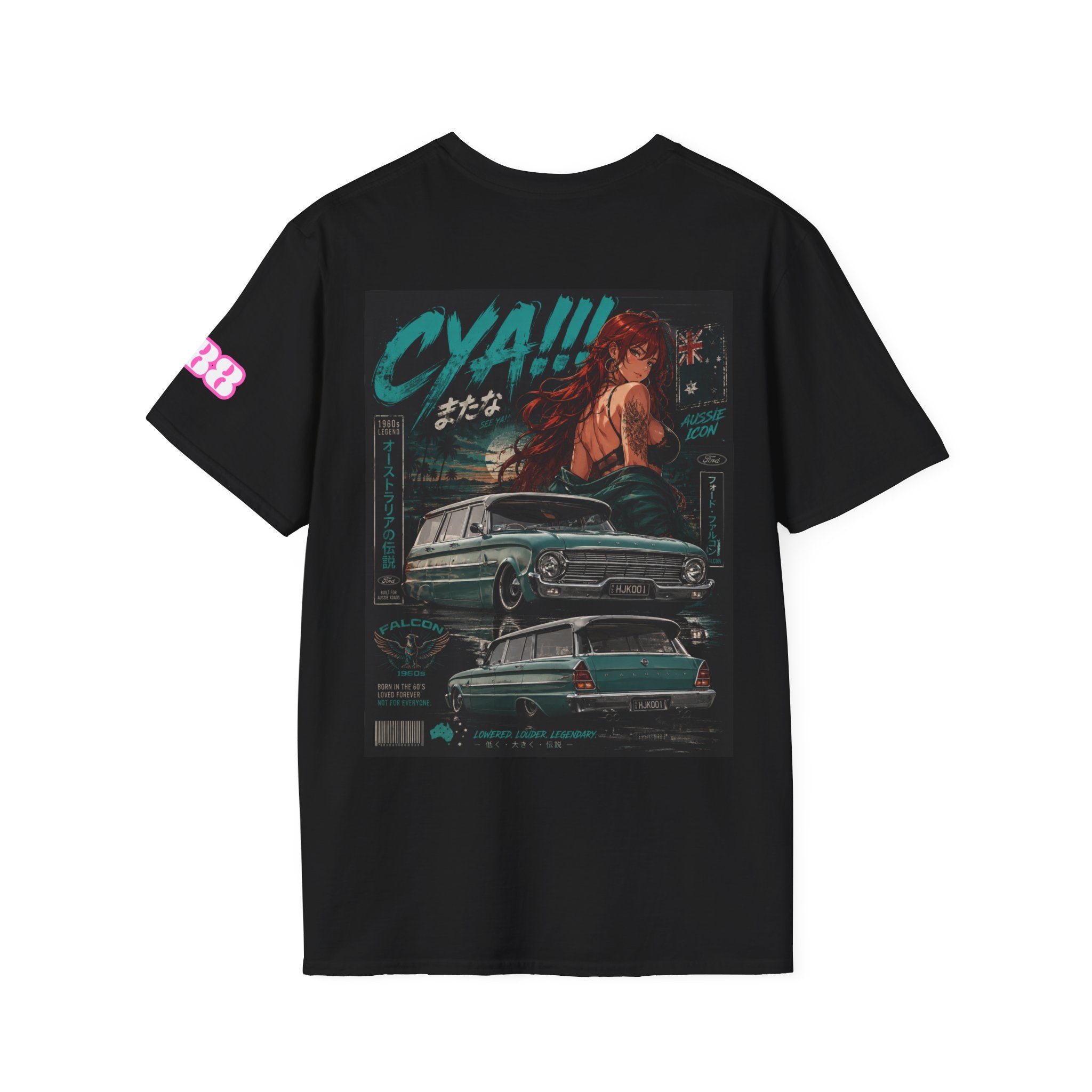T‑Shirt — Retro Pink 'Ride or Die' Badge Graphic