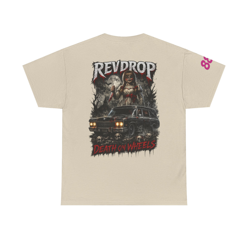 Graphic Tee — “Revdrop: Death on Wheels” Horror Car Band Shirt