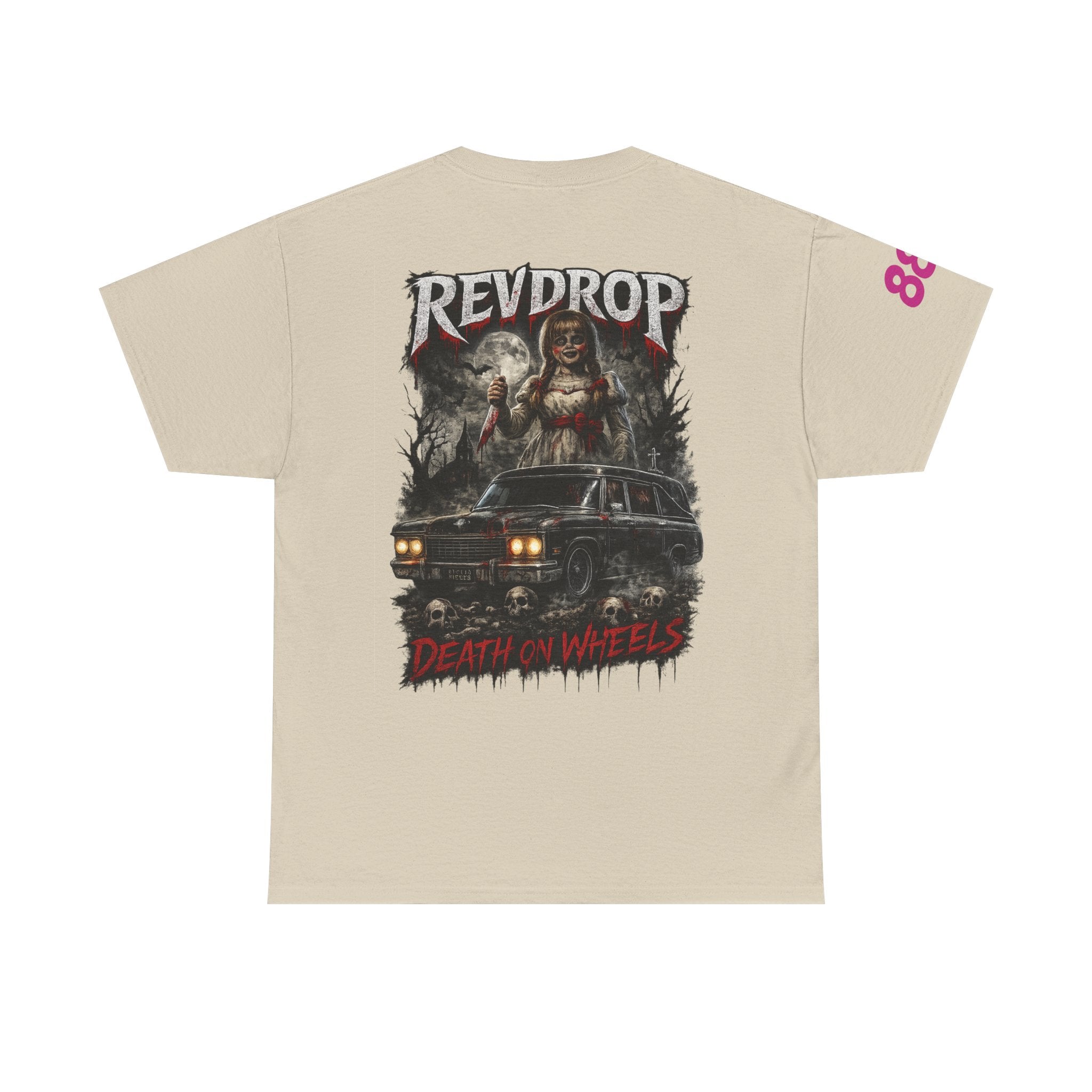 Graphic Tee — “Revdrop: Death on Wheels” Horror Car Band Shirt