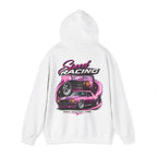 Racing Hoodie — "Speed Racing" Pink Muscle Car Graphic Pullover