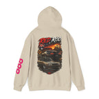 RivetRoo Retro Car Hoodie — Vintage Skyline Racing Graphic