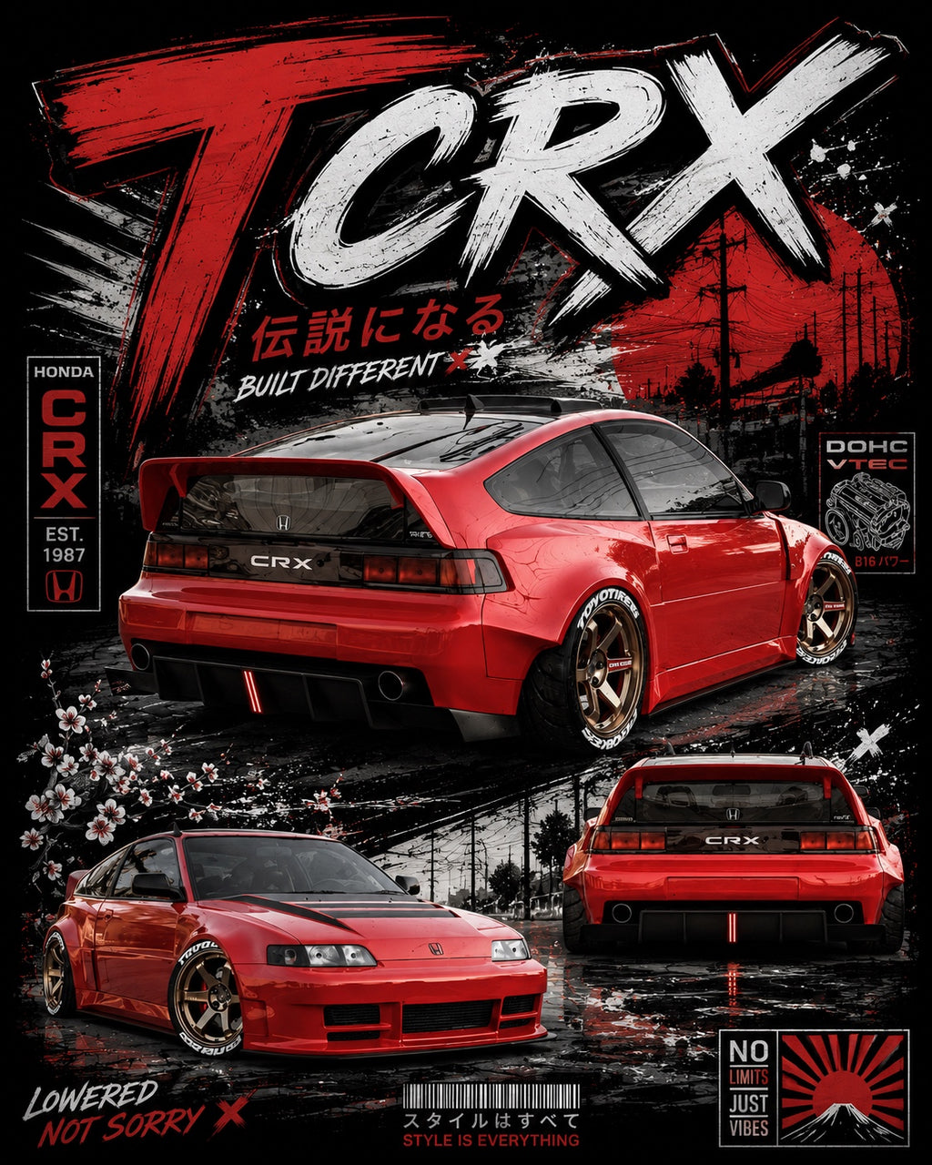 CRX Lowered Not Sorry Graphic Tee