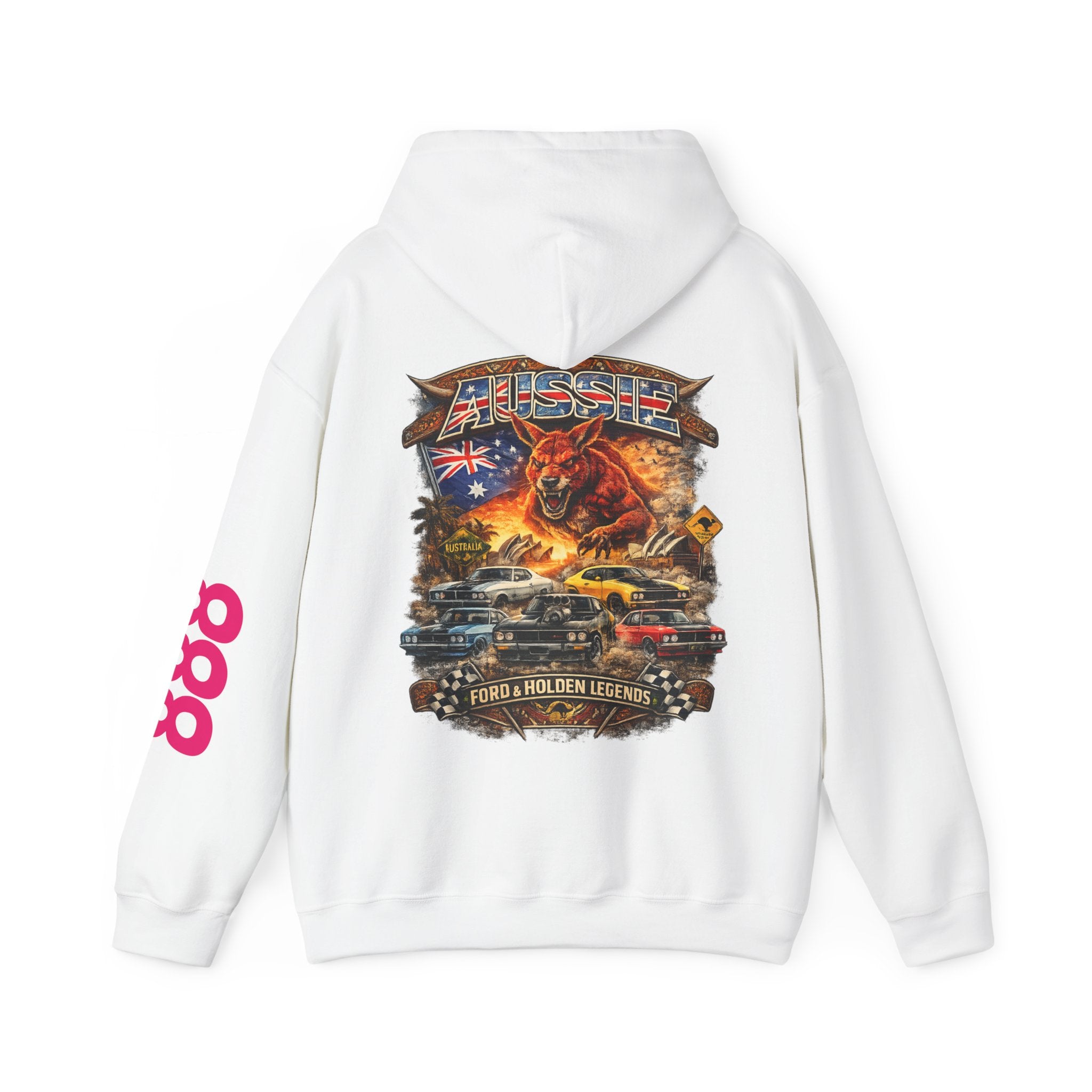 Aussie V8 Tribute Hoodie — Holden & Muscle Car Racing Graphic