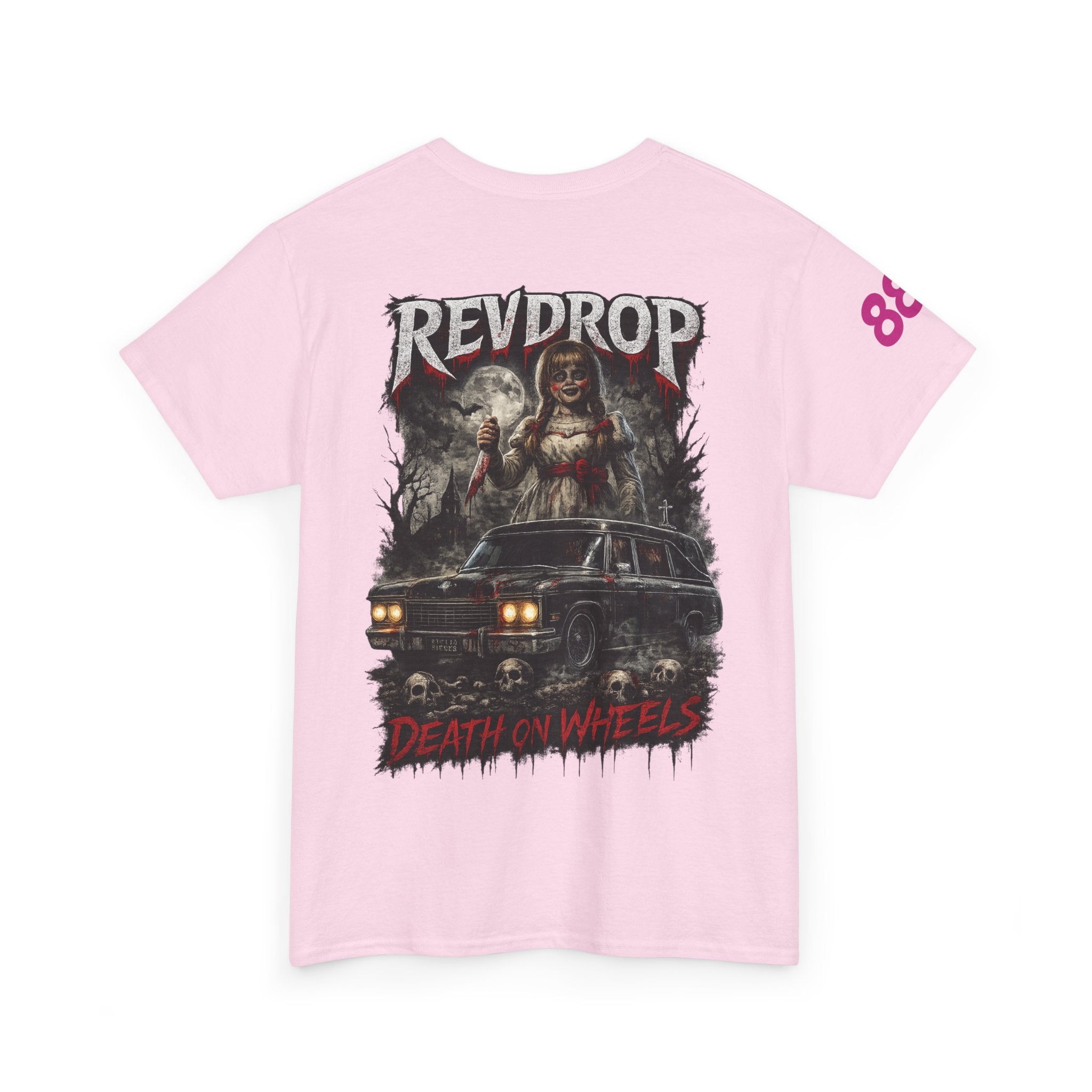 Graphic Tee — “Revdrop: Death on Wheels” Horror Car Band Shirt