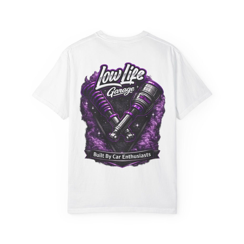 Low Life Garage T-Shirt — "Built By Car Enthusiasts" Automotive Tee