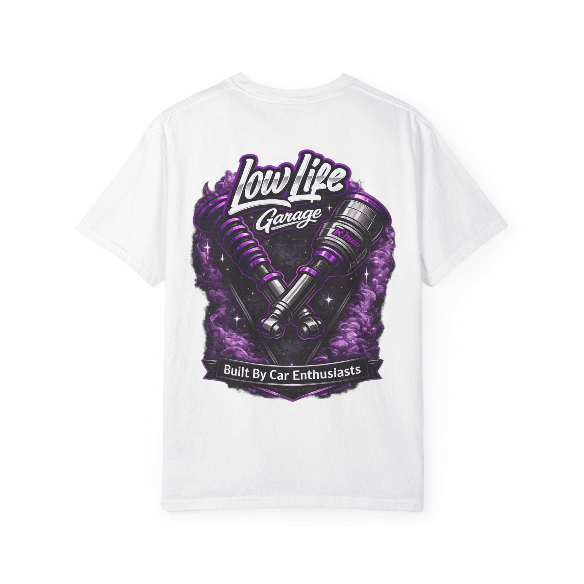 Low Life Garage T-Shirt — "Built By Car Enthusiasts" Automotive Tee