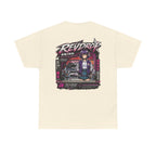 Retro Anime Racing Tee — "REVDROP" Cyberpunk Girl Graphic Shirt