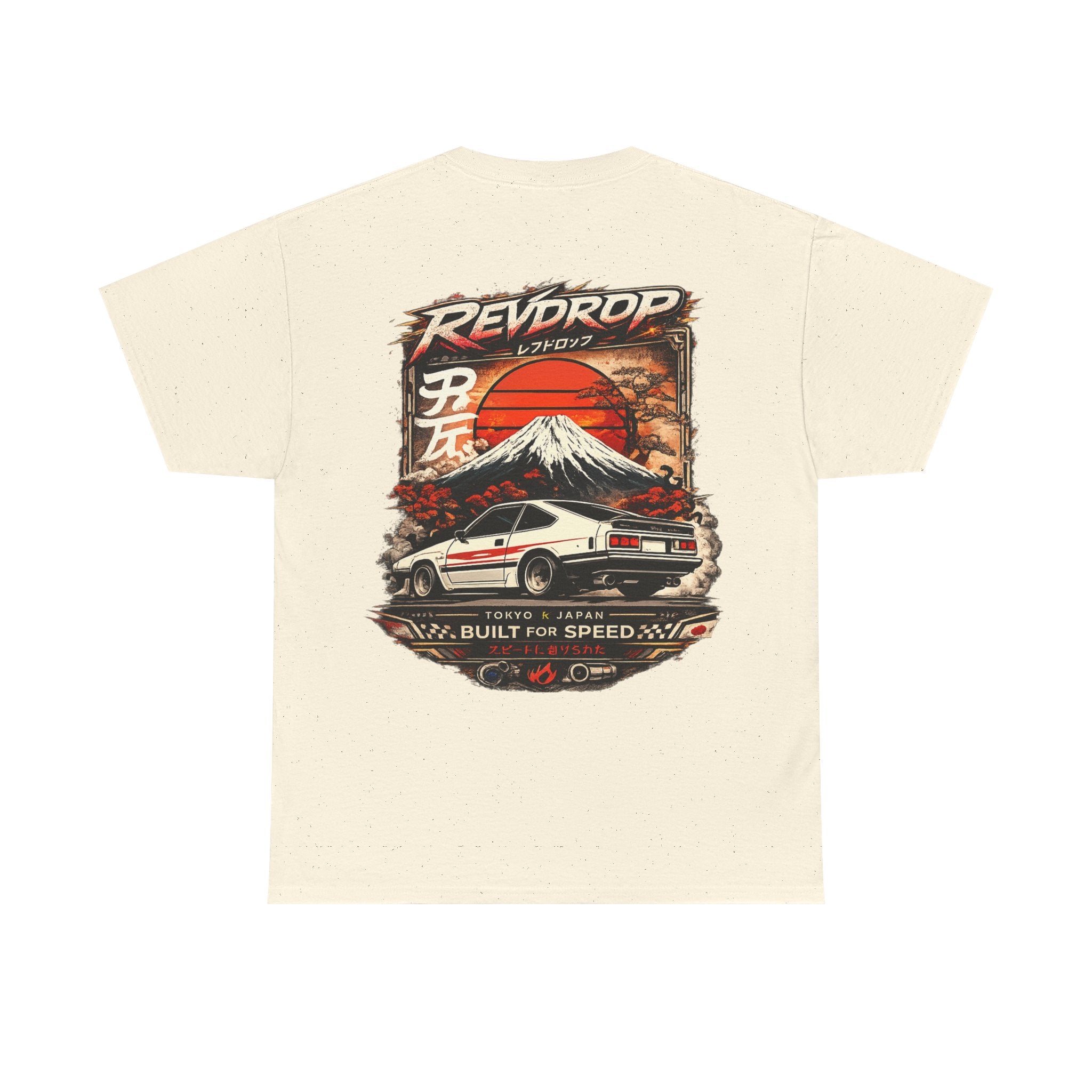 Racing Retro Tee — 'RevDrop' Mount Fuji Drift Car Graphic T-Shirt