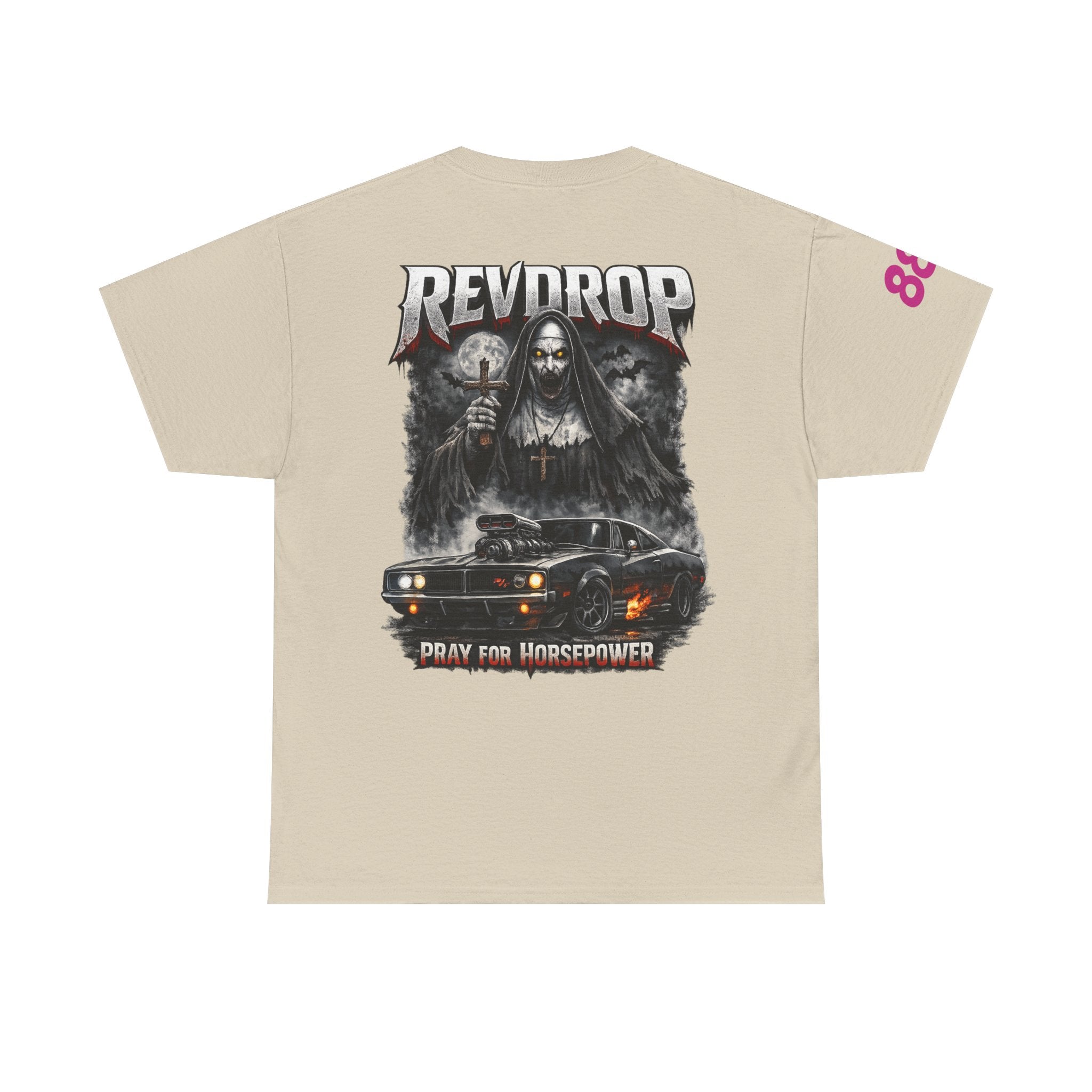 RevDrop “Pray For Horsepower” Graphic Tee – Horror Streetwear T-Shirt