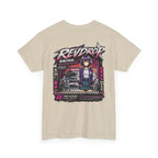 Retro Anime Racing Tee — "REVDROP" Cyberpunk Girl Graphic Shirt