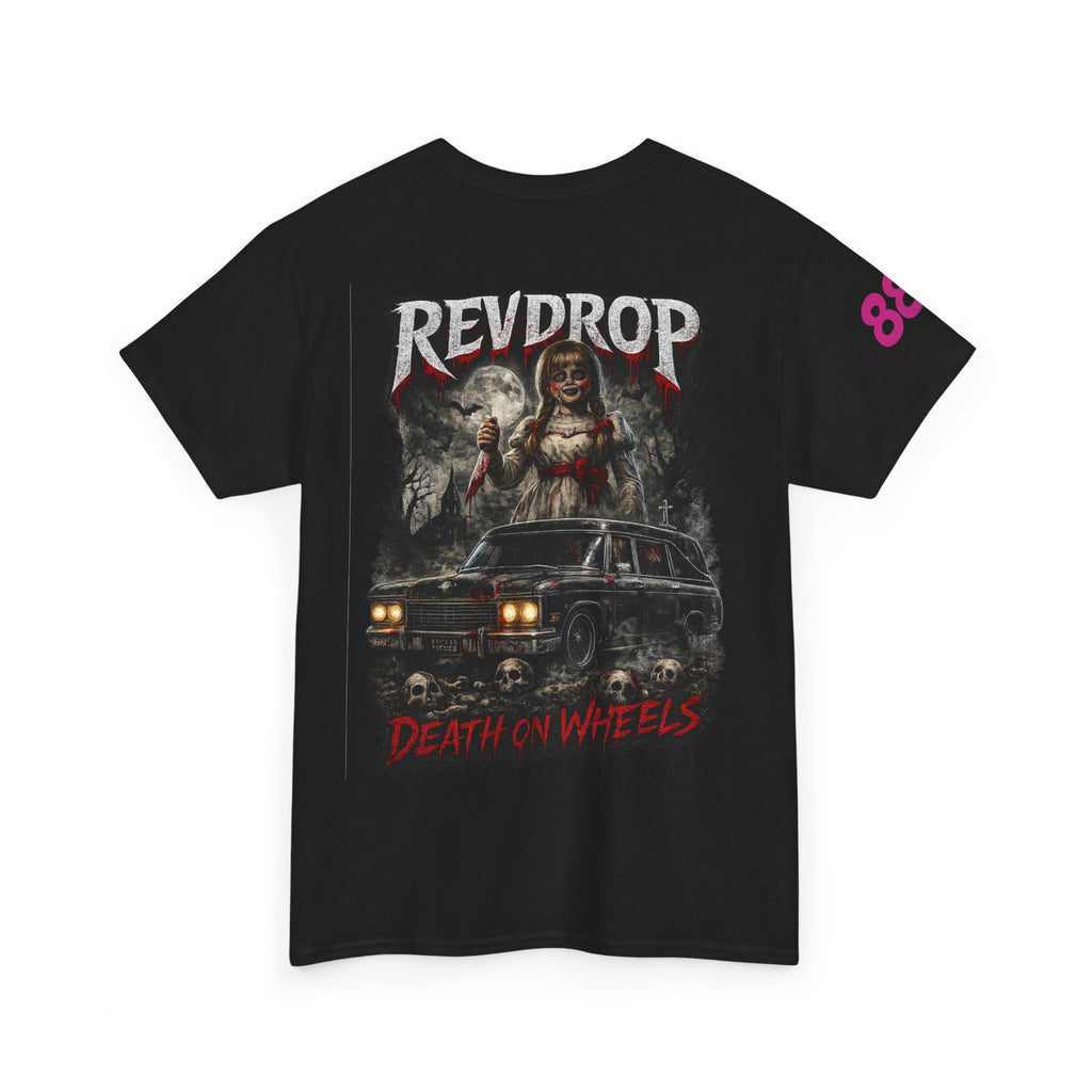 Graphic Tee — “Revdrop: Death on Wheels” Horror Car Band Shirt