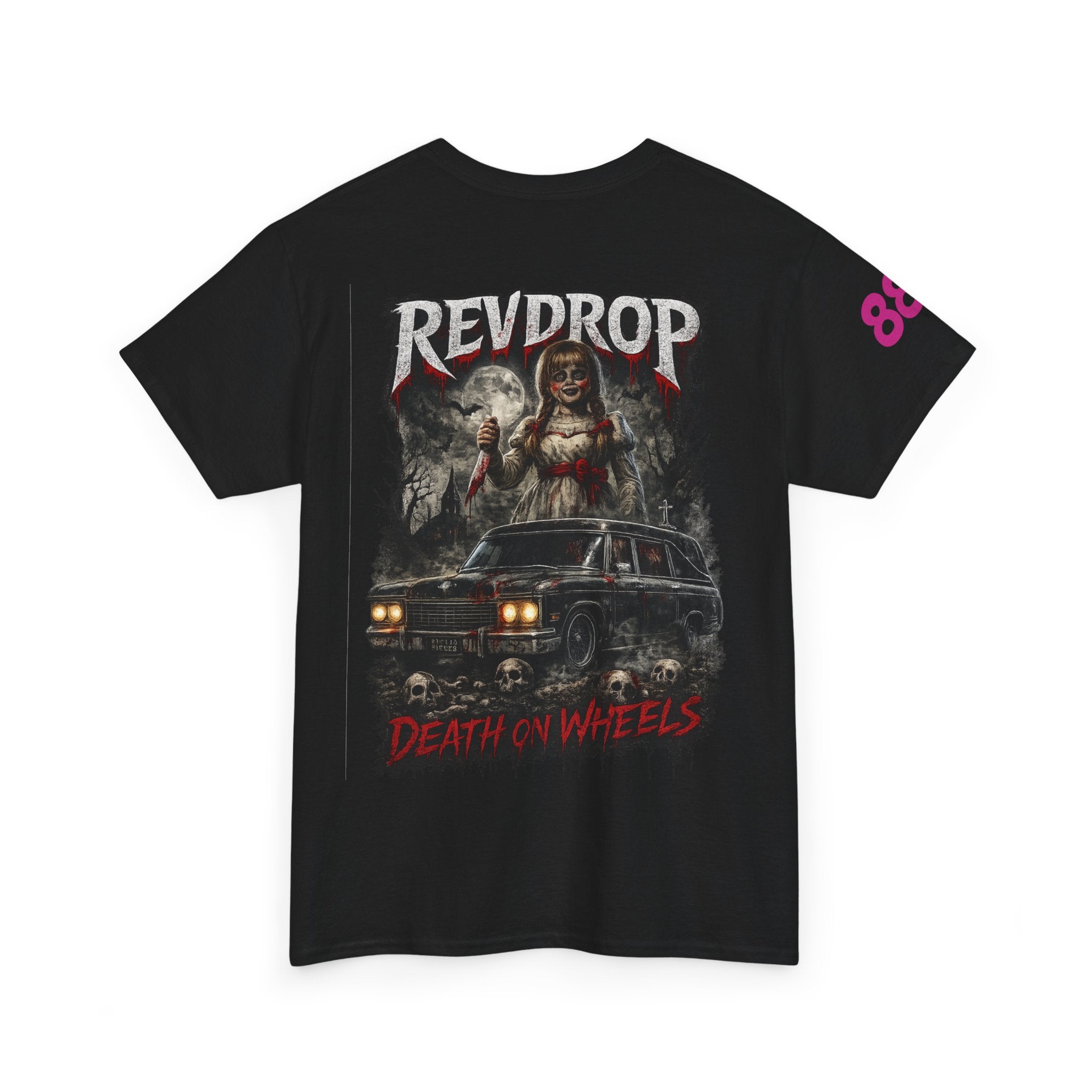 Graphic Tee — “Revdrop: Death on Wheels” Horror Car Band Shirt