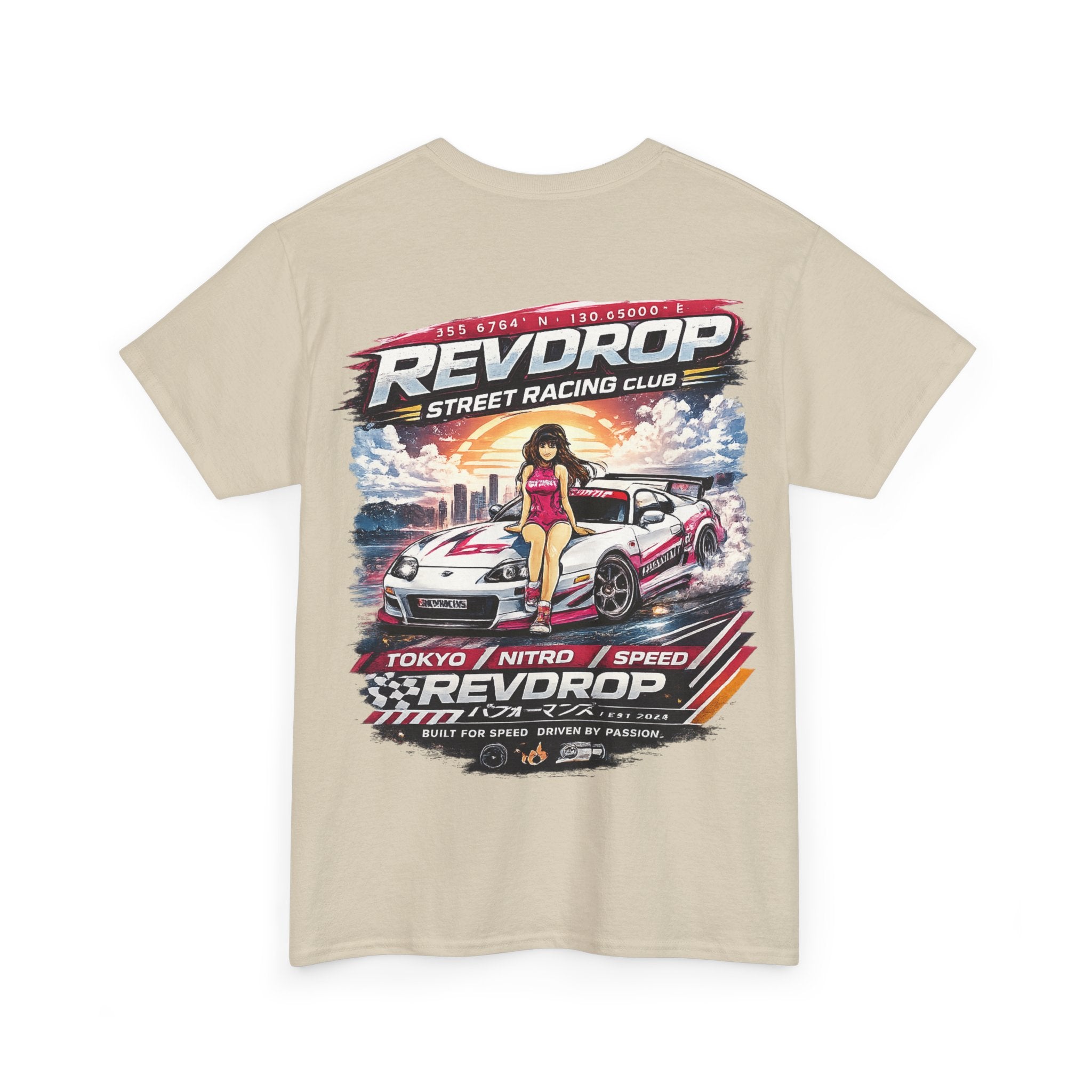 Street Racing Tee — "Revdrop" Tokyo Nitro Car Graphic T-Shirt