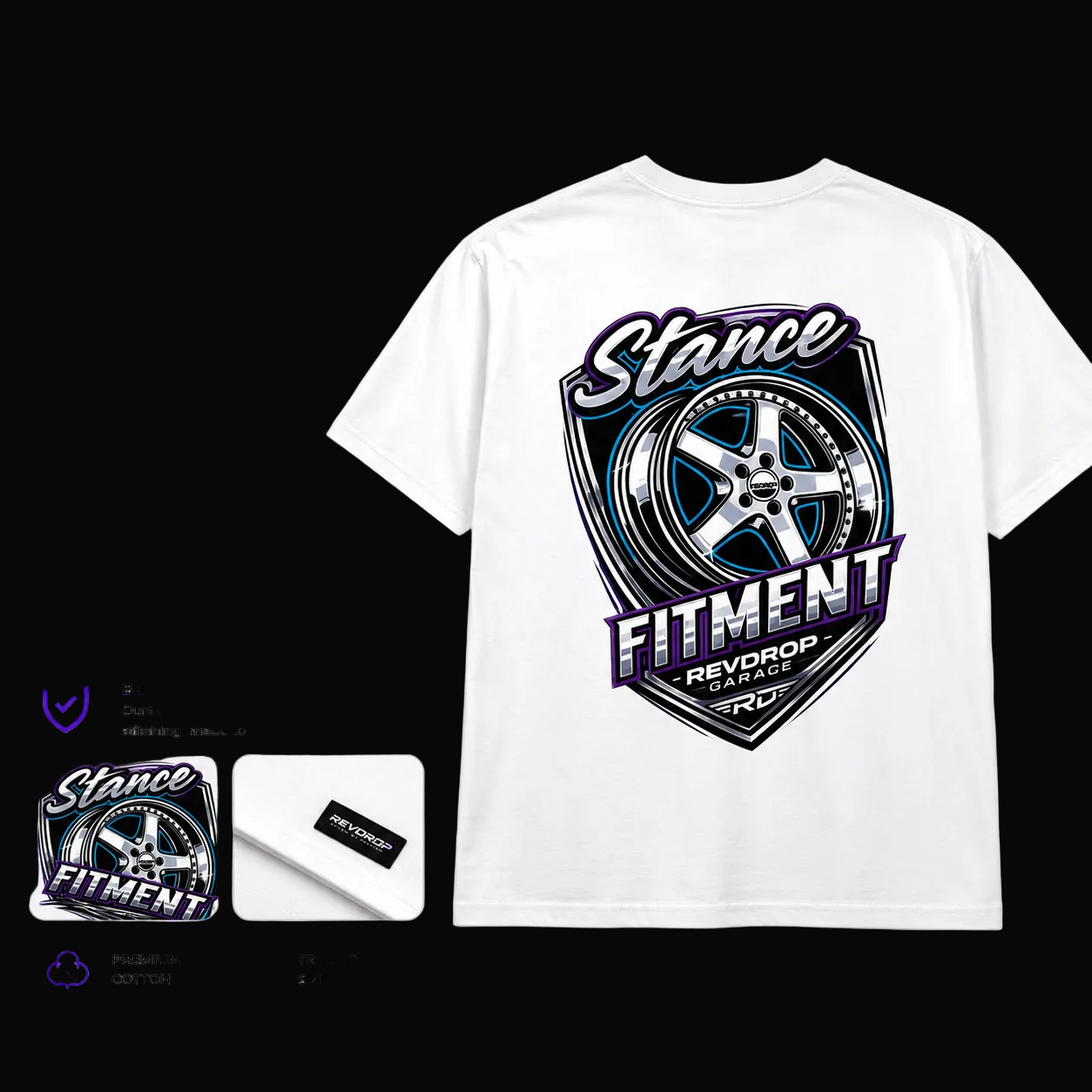 Stance Fitment car wheel graphic tee by RevDrop
