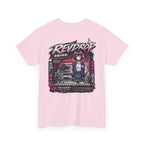 Retro Anime Racing Tee — "REVDROP" Cyberpunk Girl Graphic Shirt