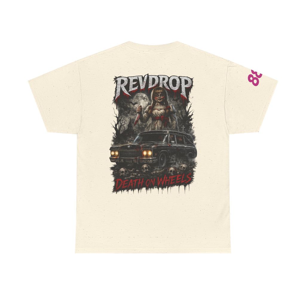 Graphic Tee — “Revdrop: Death on Wheels” Horror Car Band Shirt