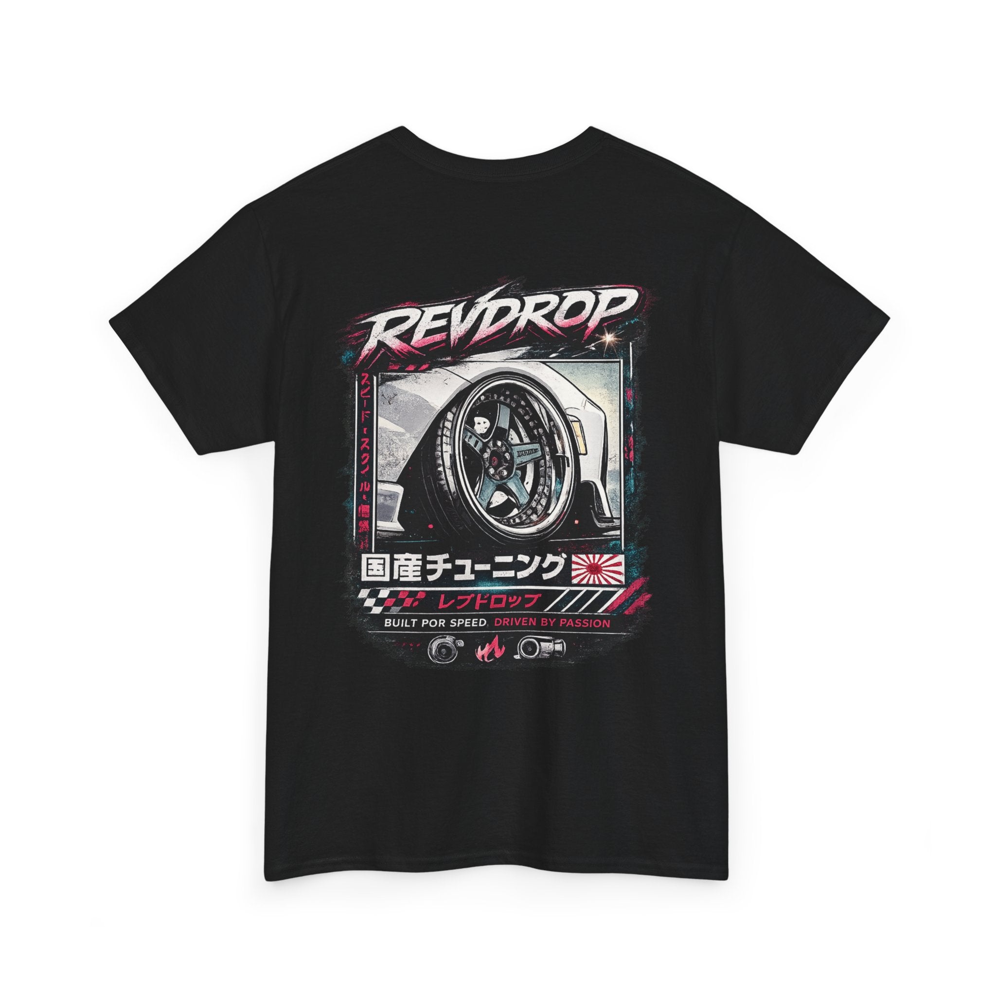 RevDrop Racing Tee — JDM Wheel Graphic T-Shirt