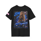 T-Shirt — Retro Dream Neon Logo Tee (pink circle chest & sleeve graphic)