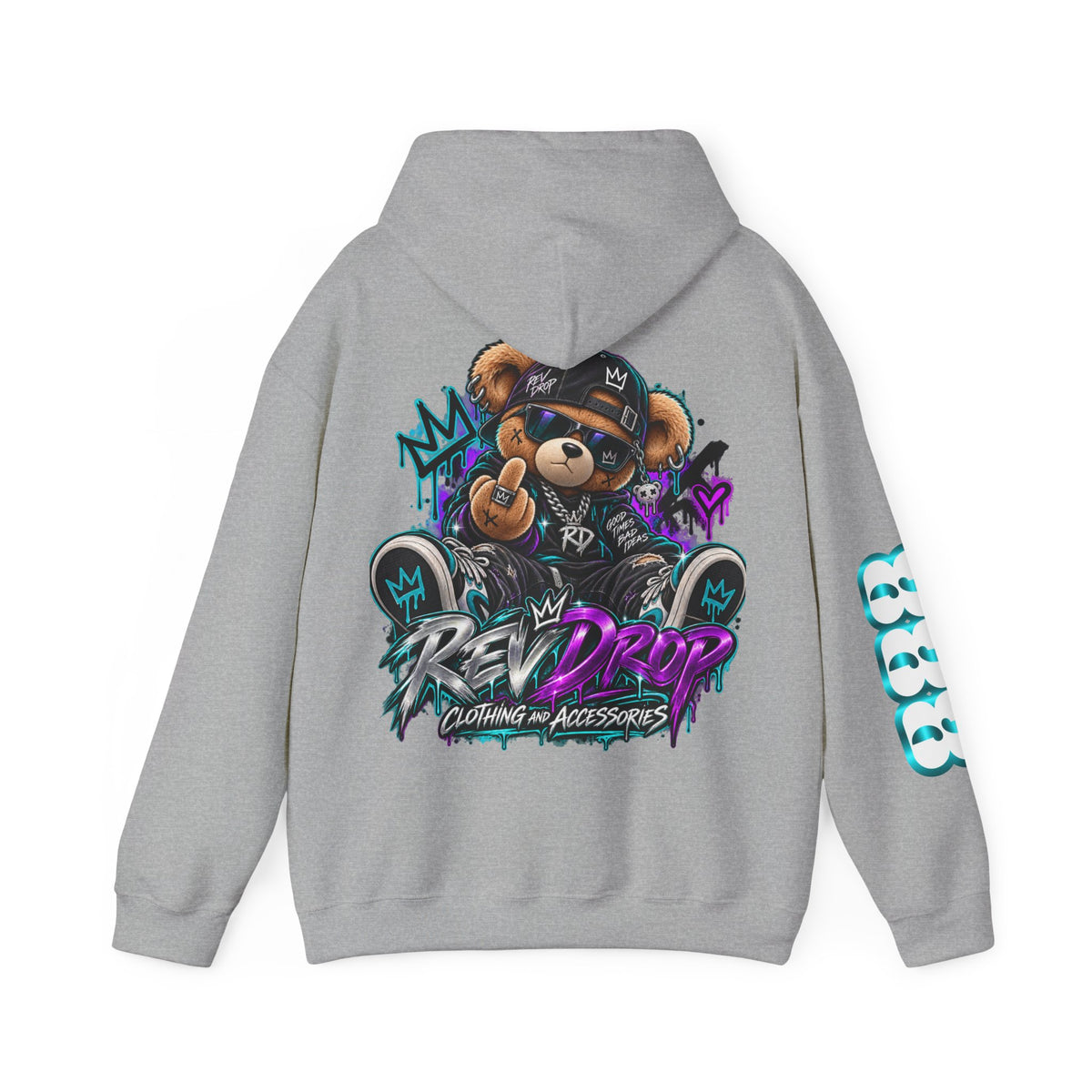 Hoodie - 'RevDrop' Streetwear Teddy Bear Graphic Hoodie