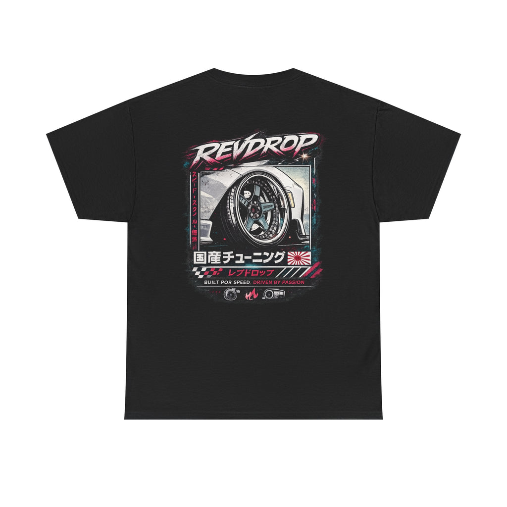 RevDrop Racing Tee — JDM Wheel Graphic T-Shirt