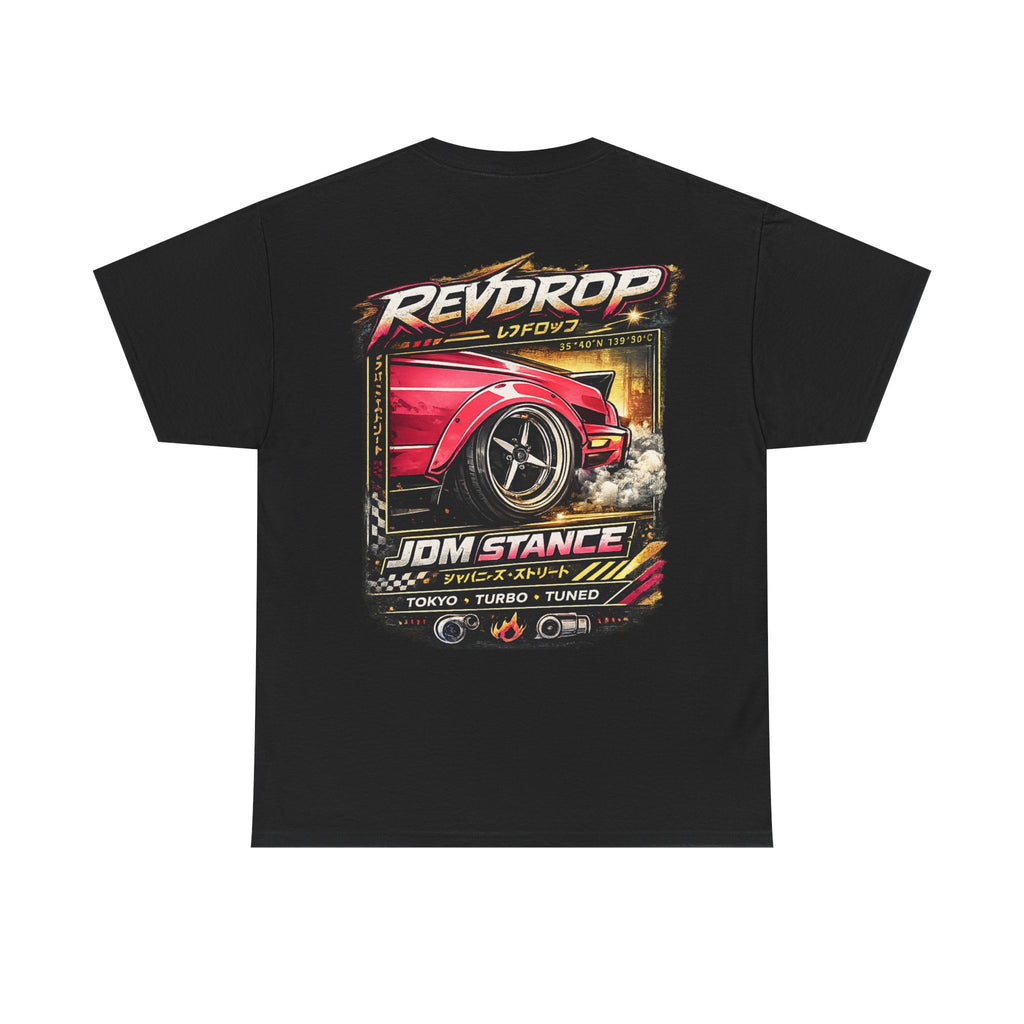 JDM Stance Car Tee — RevDrop Turbo Drift Automotive Graphic T-Shirt
