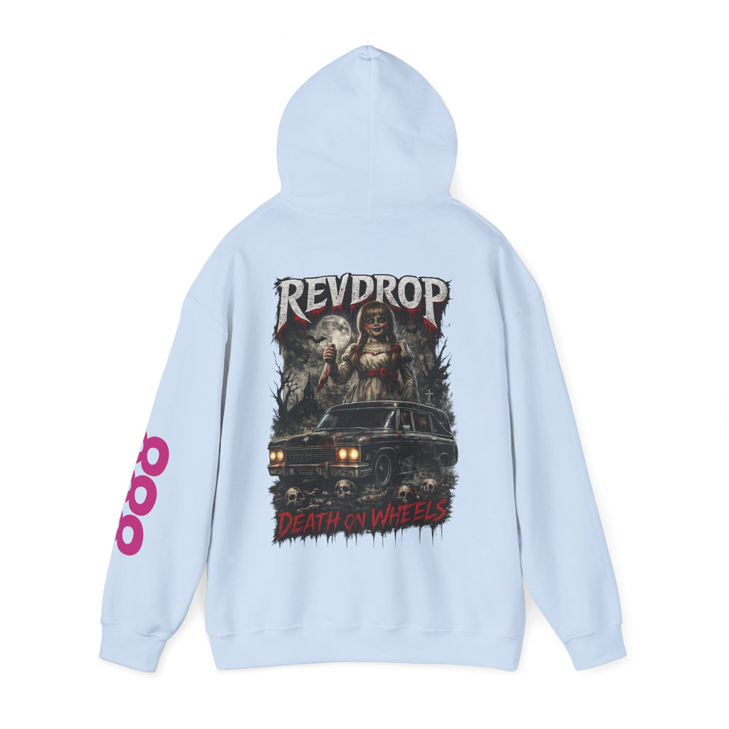 Red Riptide 'Death on Wheels' Hoodie — Graphic Horror Car Pullover
