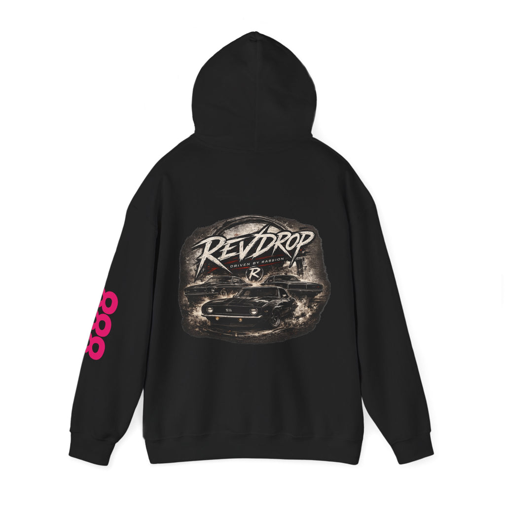 RevDrop Vintage Racing Hoodie — Retro Car Logo Pullover