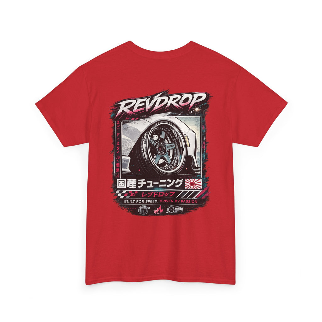 RevDrop Racing Tee — JDM Wheel Graphic T-Shirt