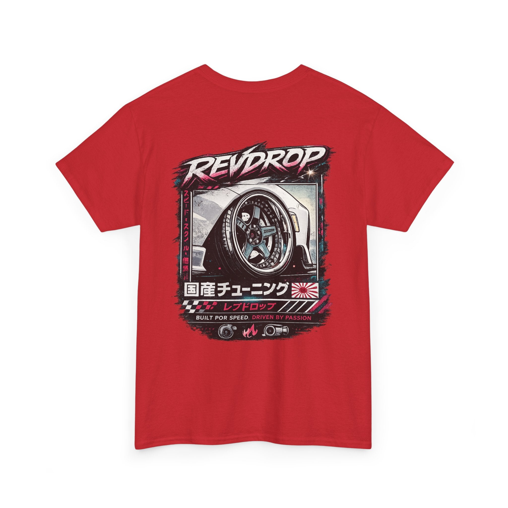RevDrop Racing Tee — JDM Wheel Graphic T-Shirt