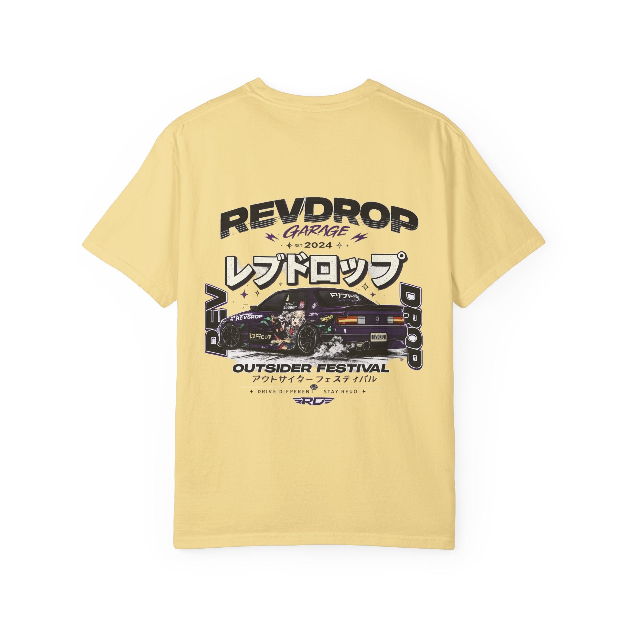 RevDrop Garage Car Festival T-Shirt — Japanese Racing Graphic Tee