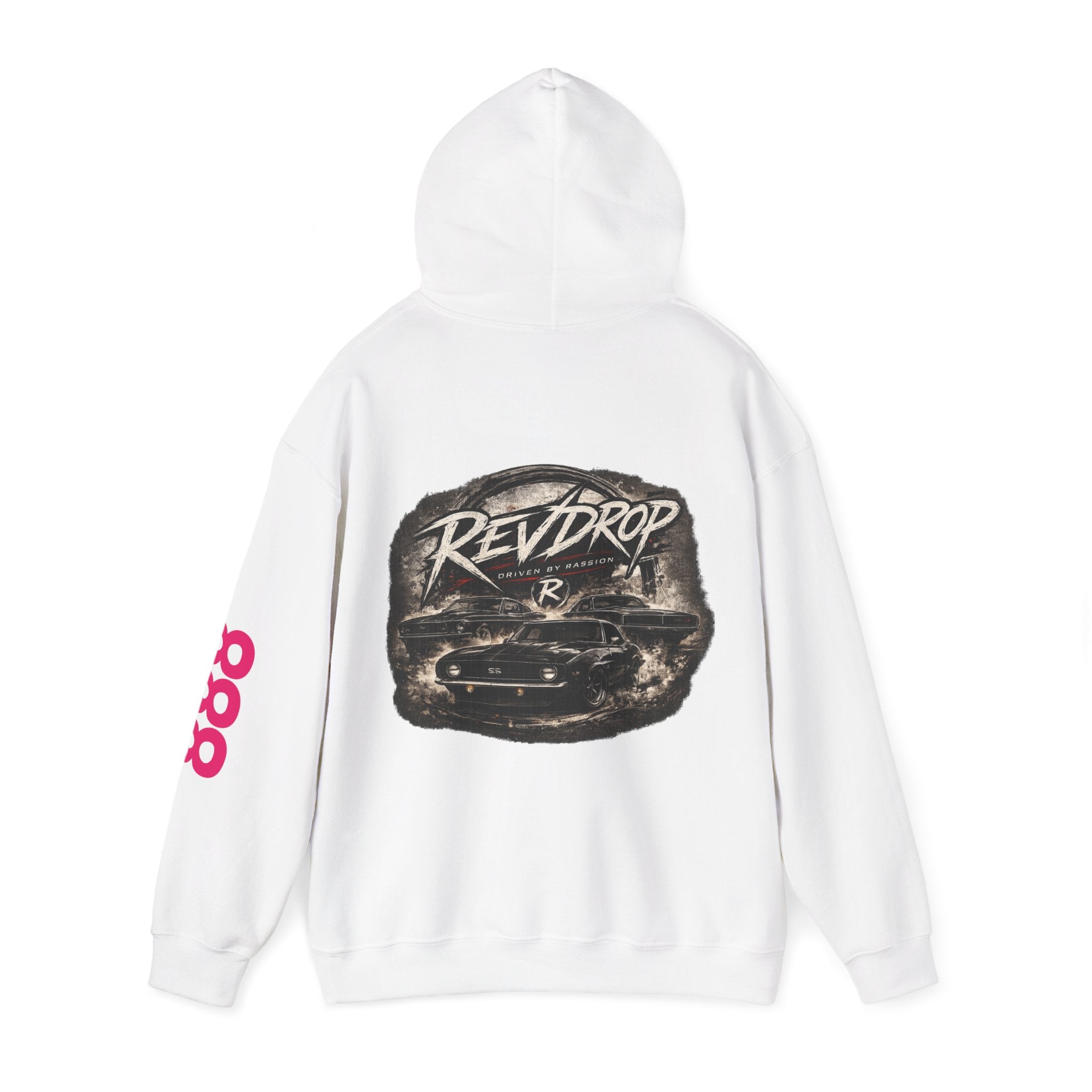 RevDrop Vintage Racing Hoodie — Retro Car Logo Pullover