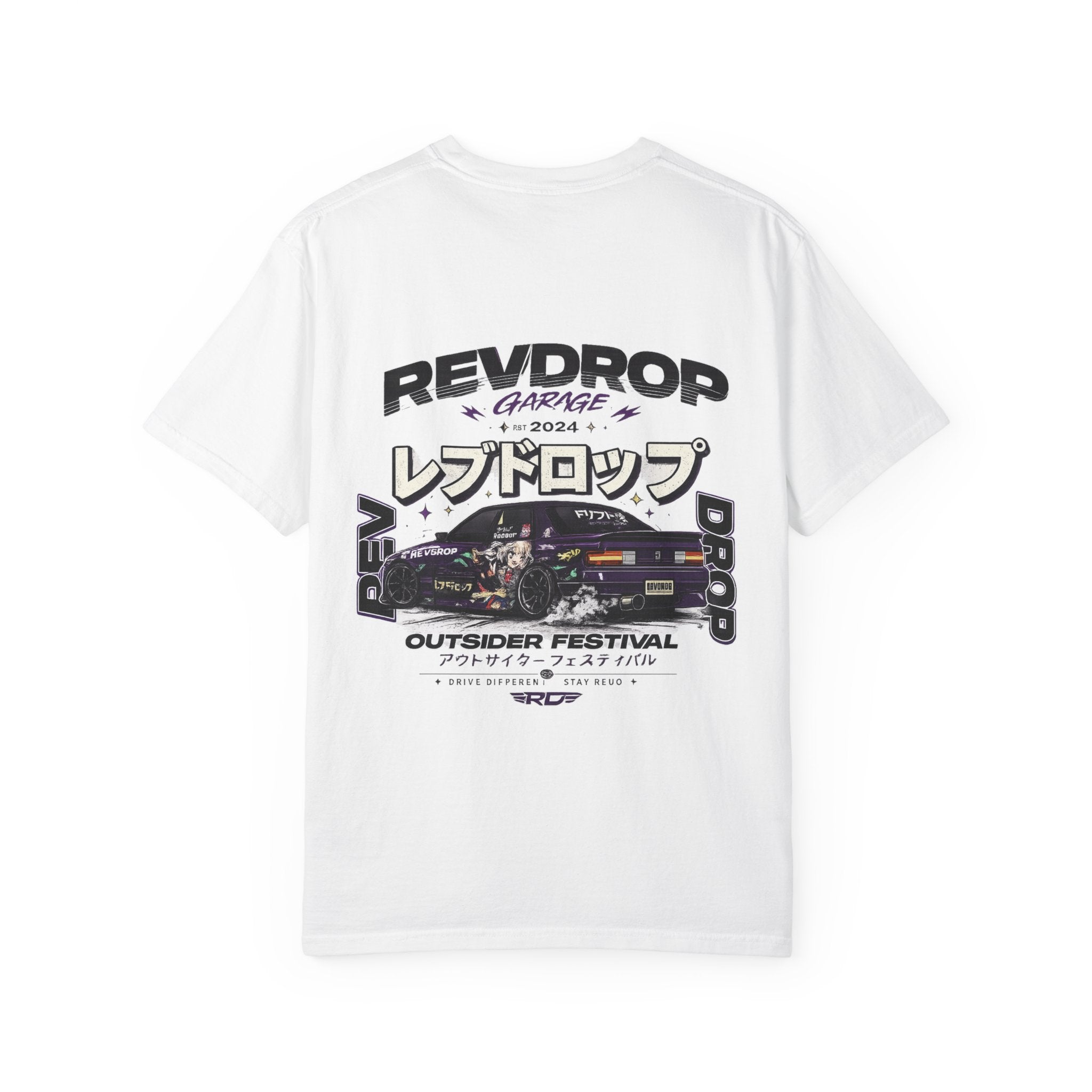 RevDrop Garage Car Festival T-Shirt — Japanese Racing Graphic Tee