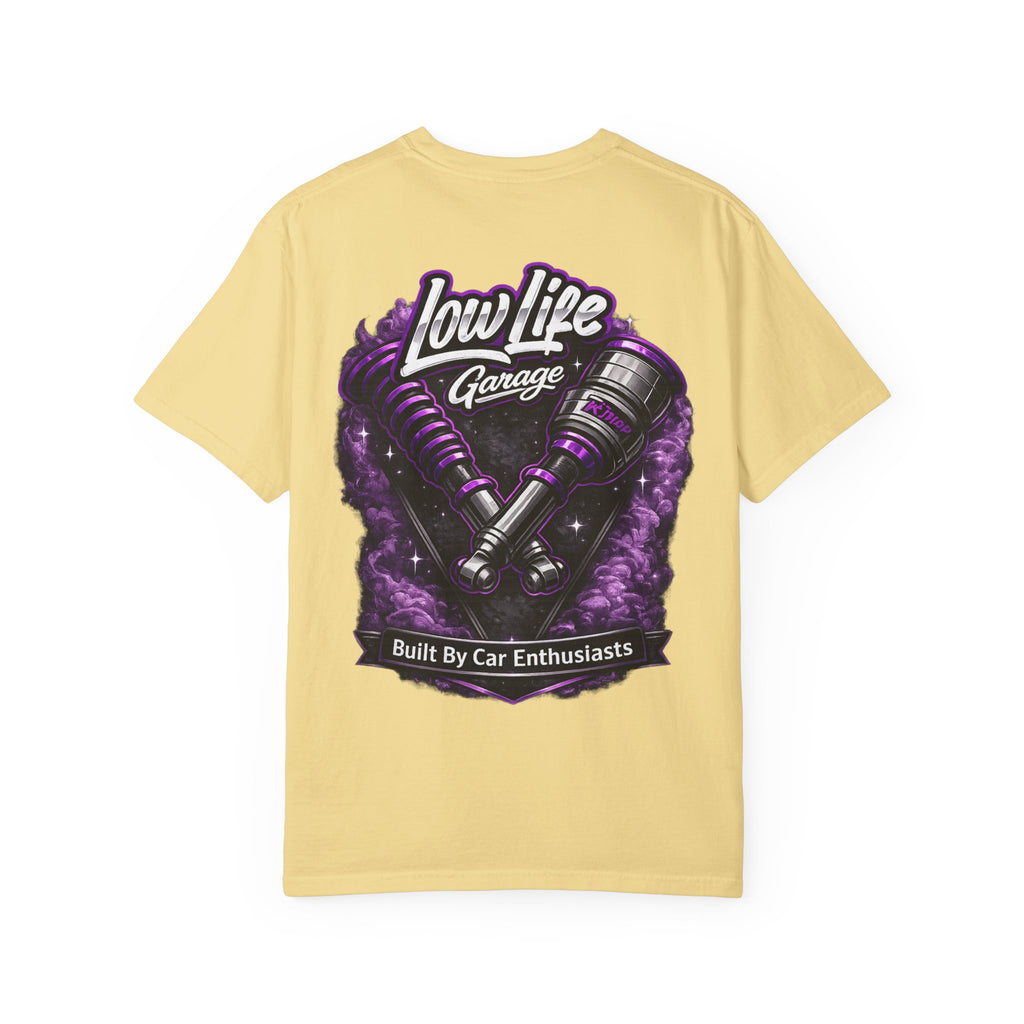 Low Life Garage T-Shirt — "Built By Car Enthusiasts" Automotive Tee