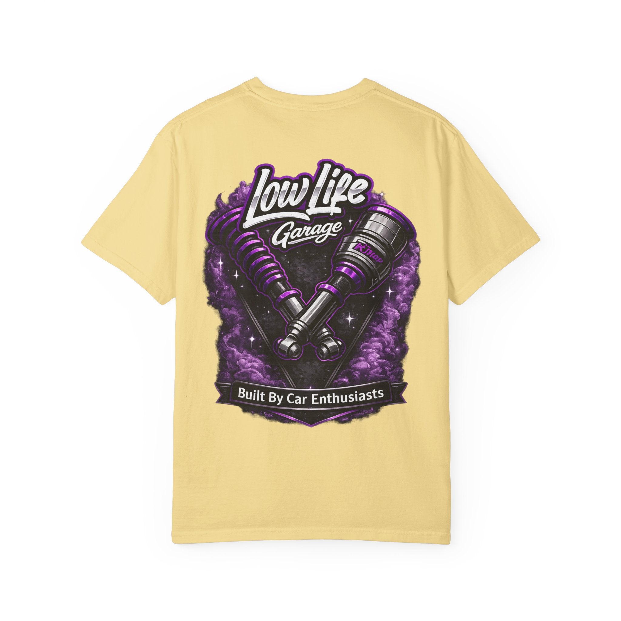 Low Life Garage T-Shirt — "Built By Car Enthusiasts" Automotive Tee