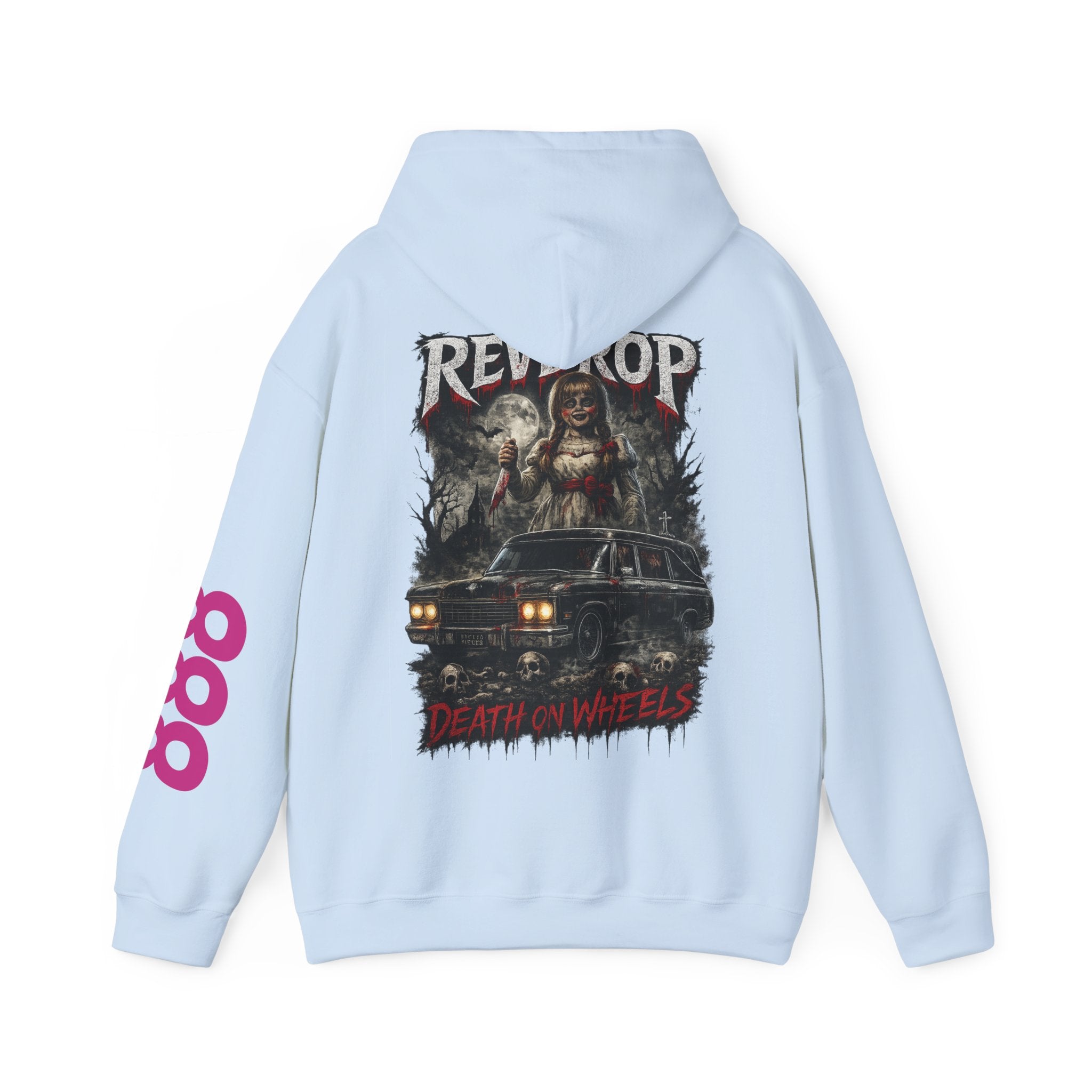 Red Riptide 'Death on Wheels' Hoodie — Graphic Horror Car Pullover
