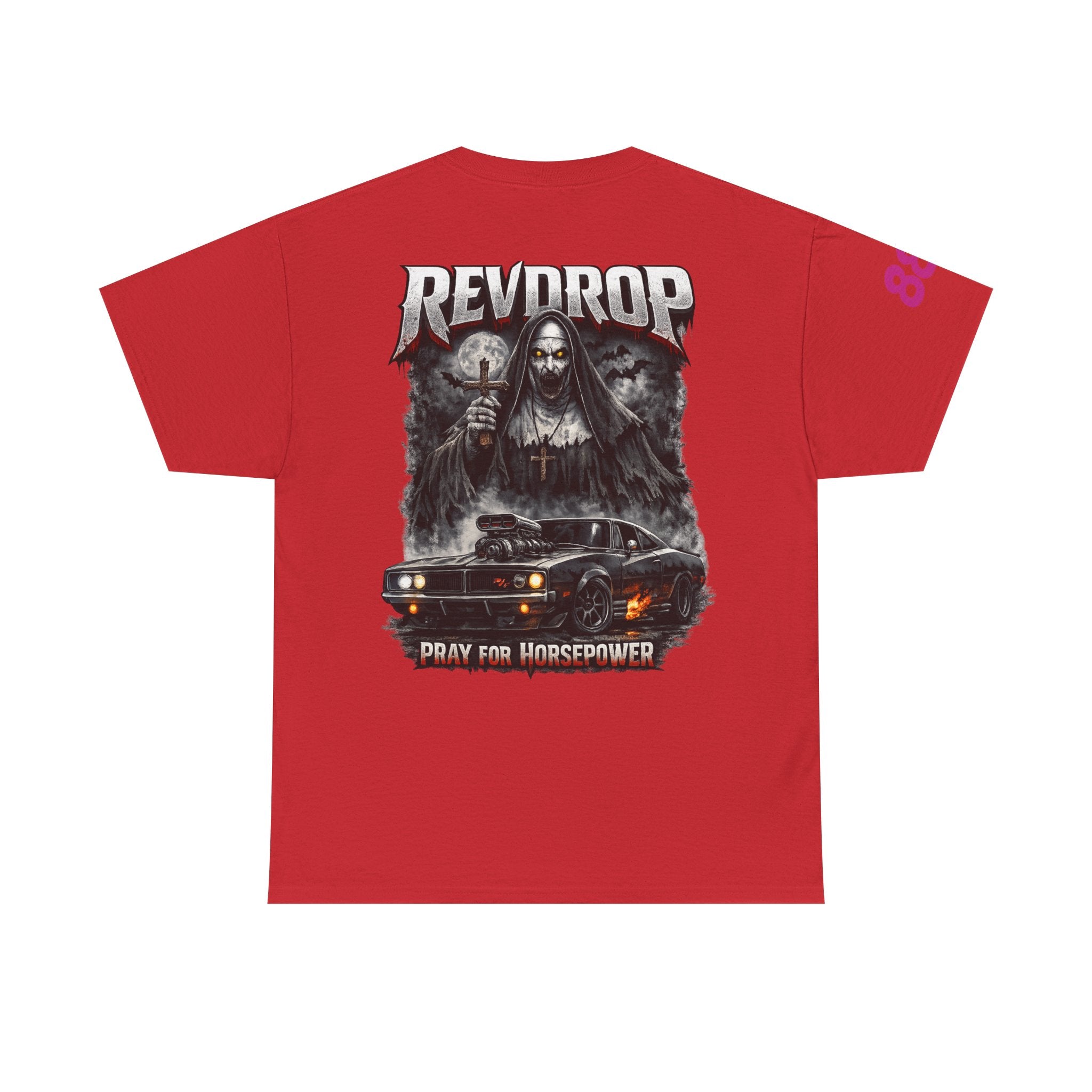 RevDrop “Pray For Horsepower” Graphic Tee – Horror Streetwear T-Shirt