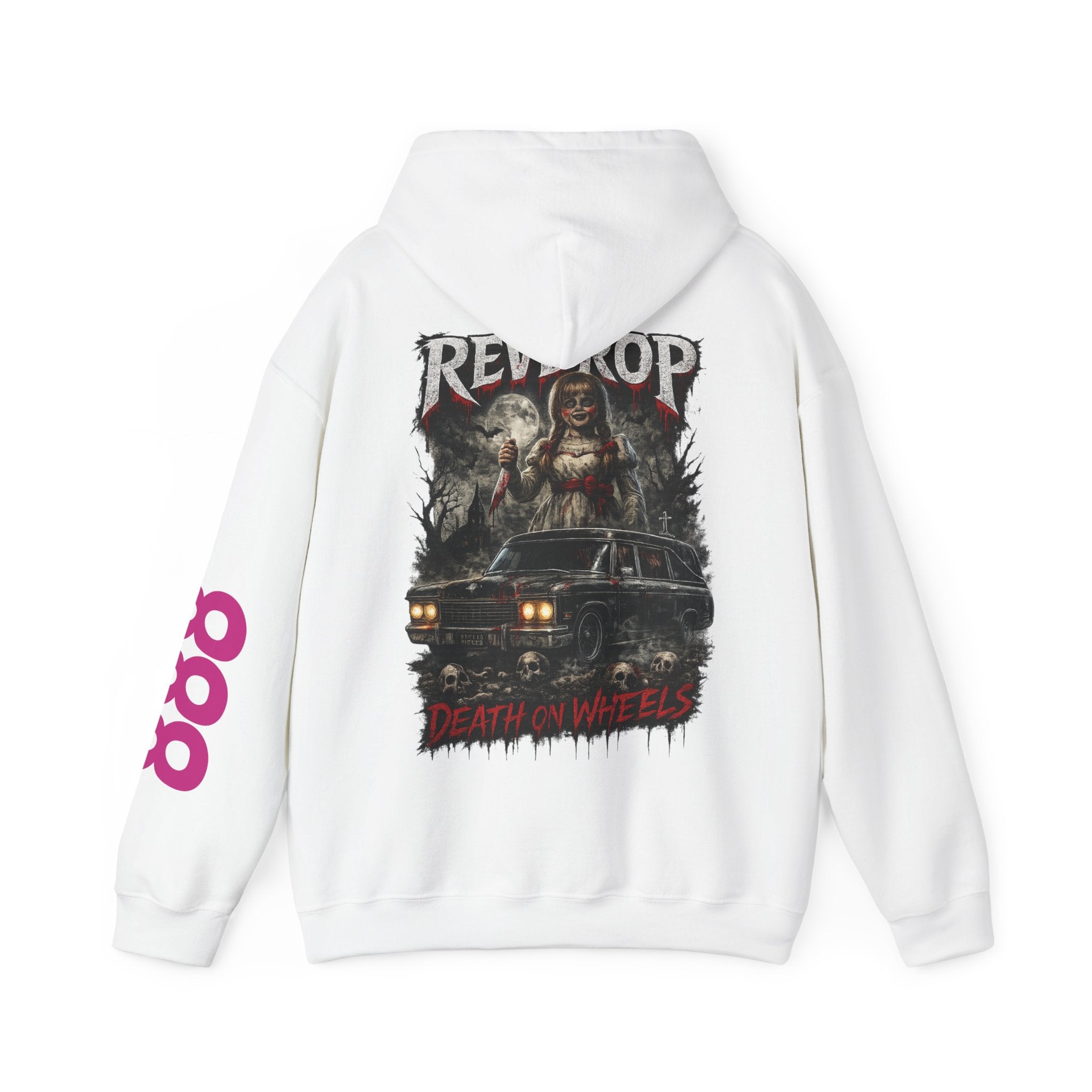 Red Riptide 'Death on Wheels' Hoodie — Graphic Horror Car Pullover