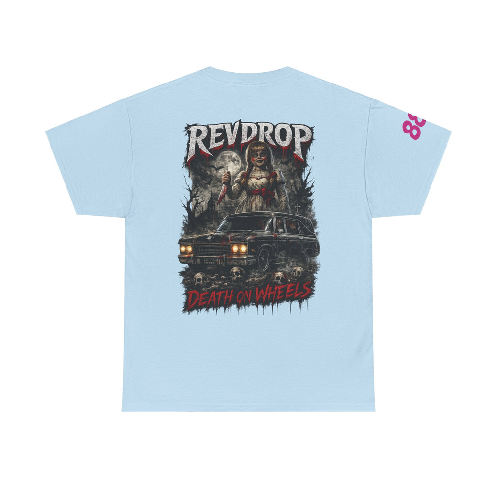 Graphic Tee — “Revdrop: Death on Wheels” Horror Car Band Shirt