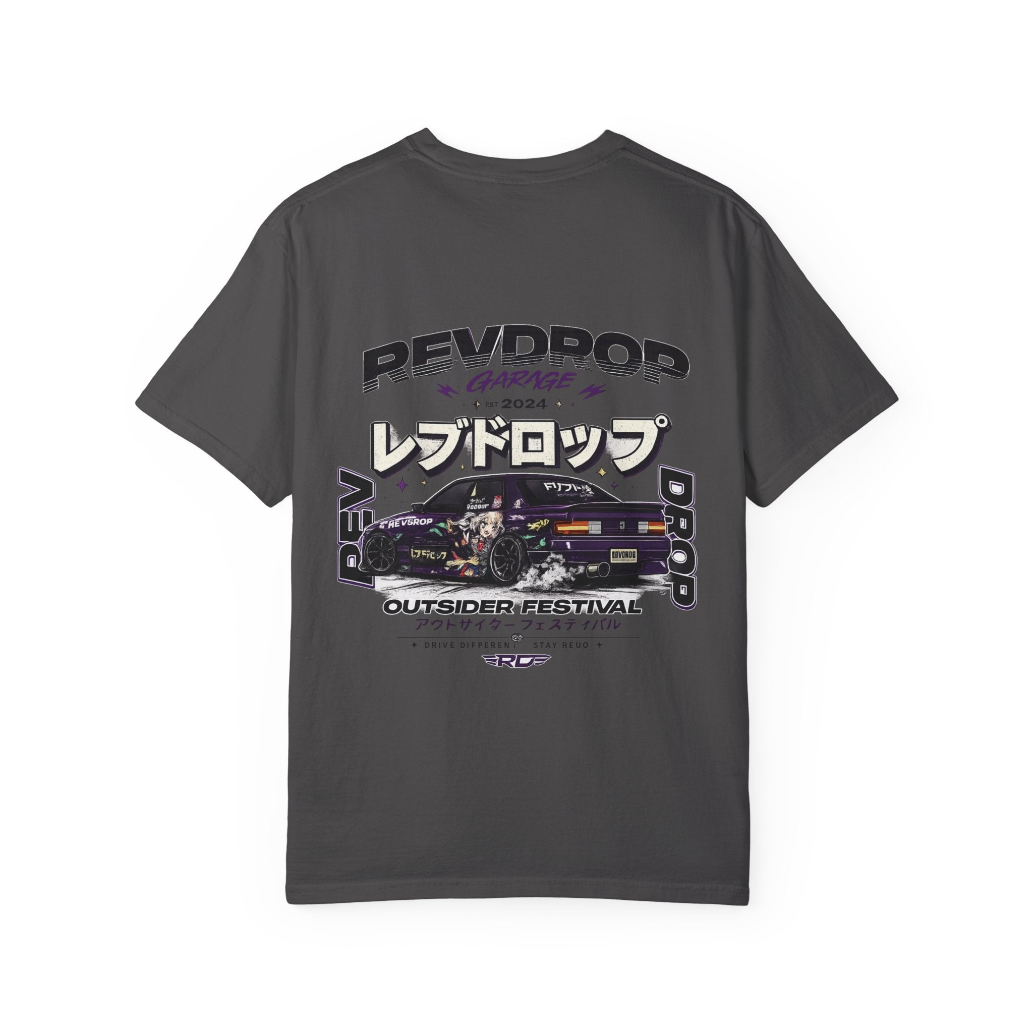 RevDrop Garage Car Festival T-Shirt — Japanese Racing Graphic Tee