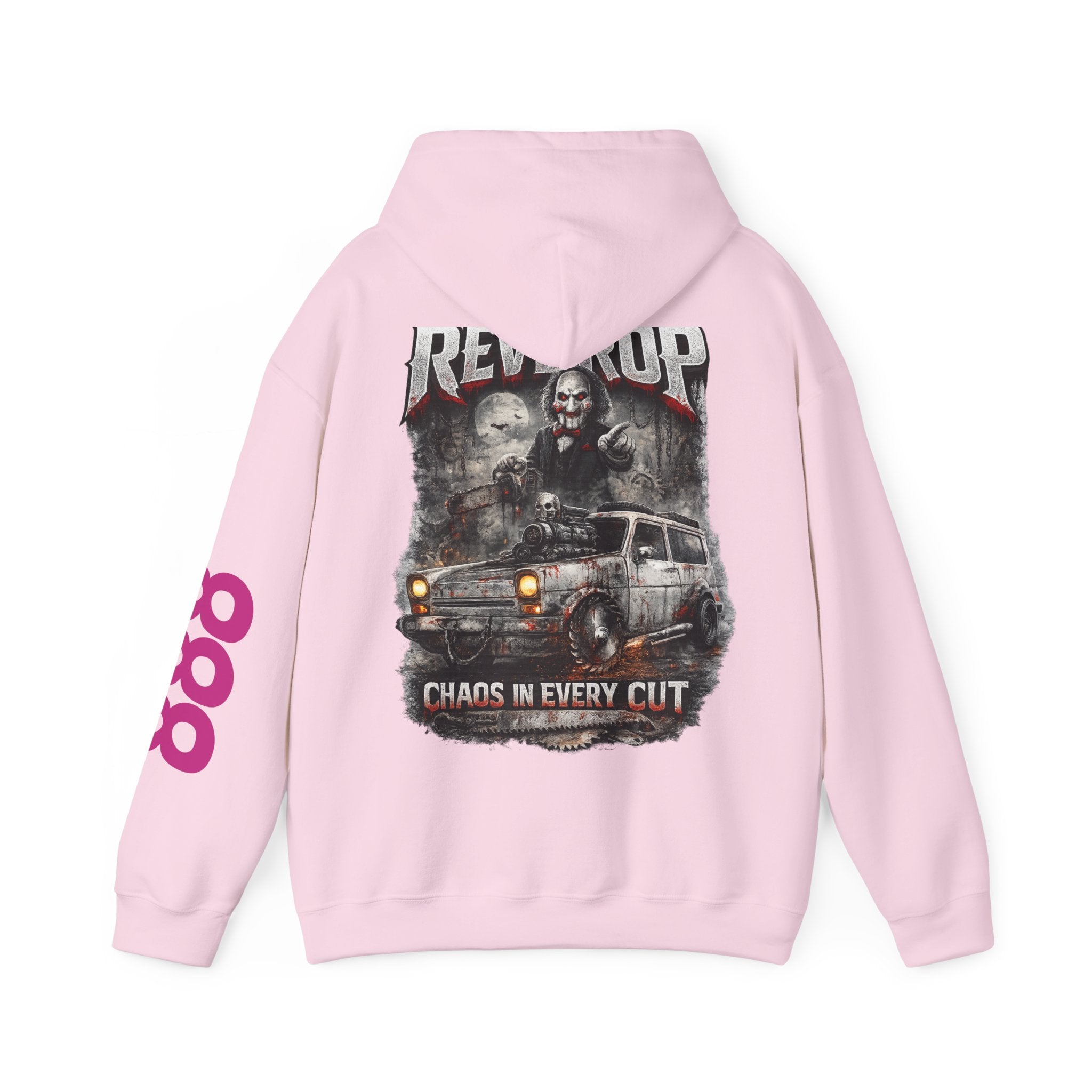 Hoodie — "Rev Up: Chaos In Every Cut" Gothic Car & Reaper Graphic
