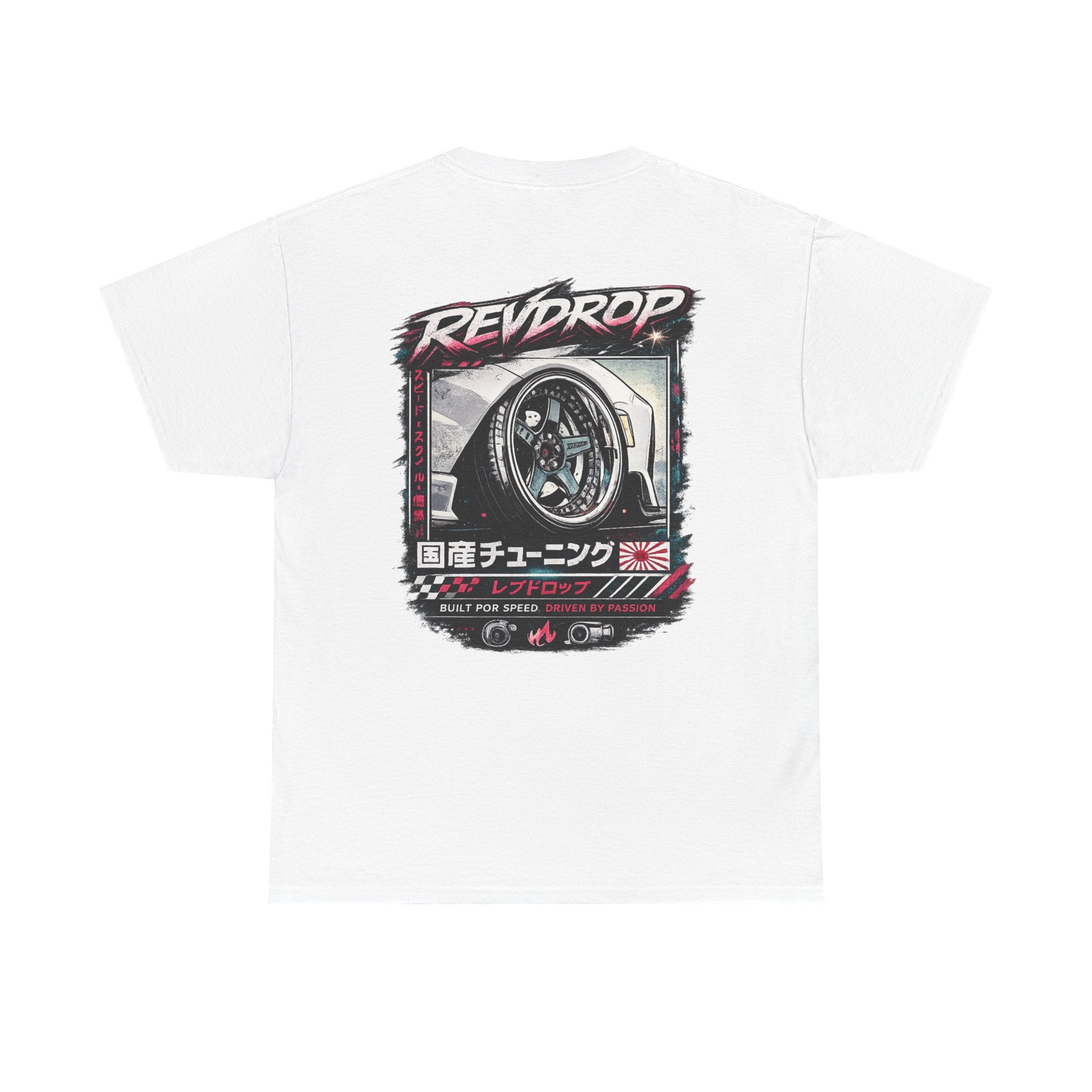 RevDrop Racing Tee — JDM Wheel Graphic T-Shirt