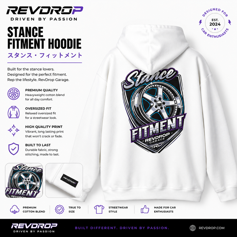 Hoodie — REVDROP Stance Fitment Car Wheel Graphic Pullover