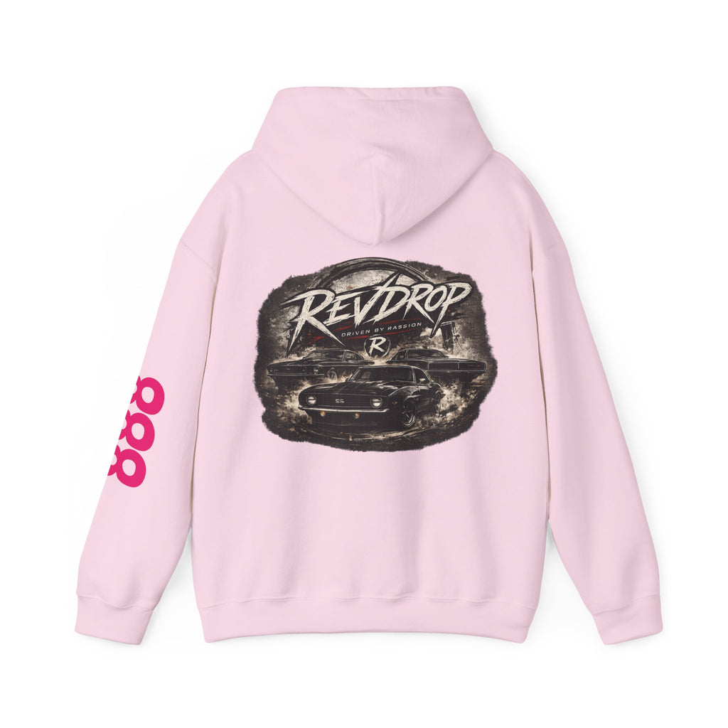 RevDrop Vintage Racing Hoodie — Retro Car Logo Pullover