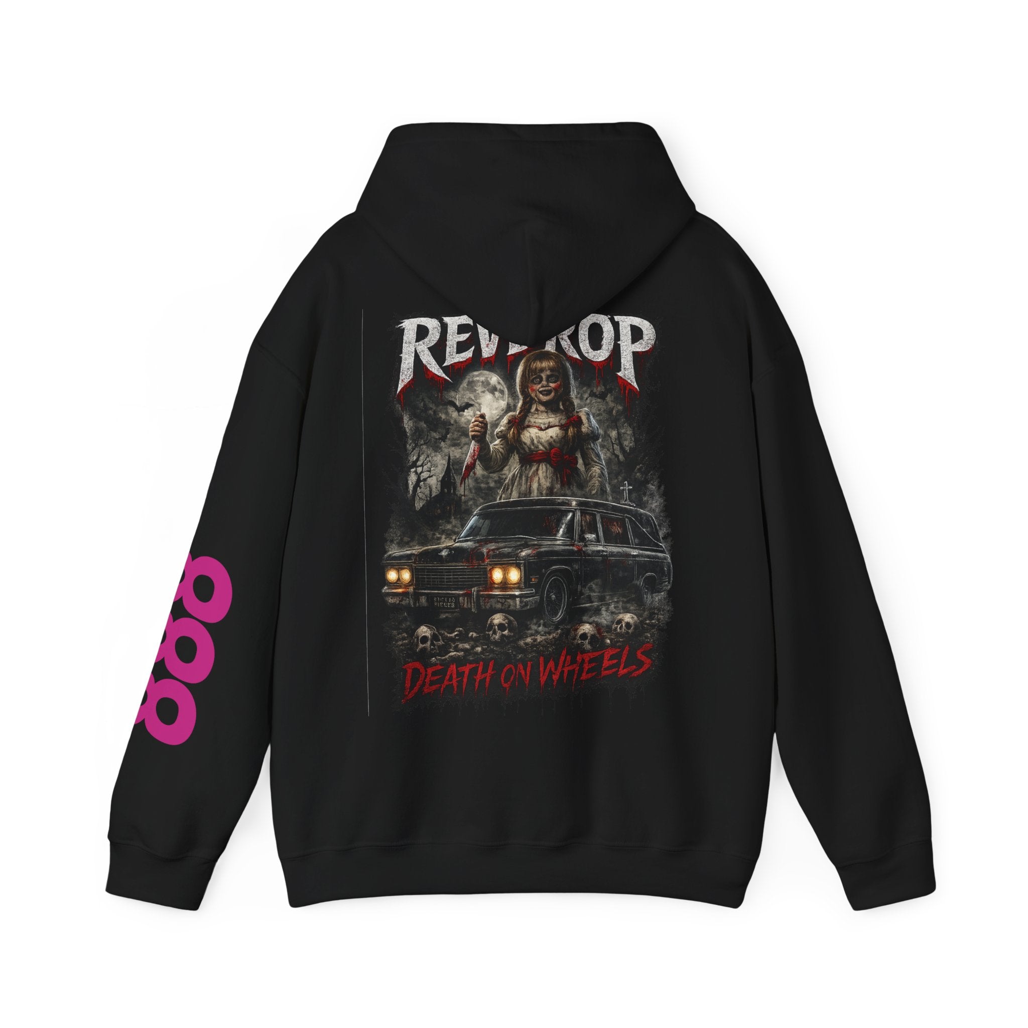 Red Riptide 'Death on Wheels' Hoodie — Graphic Horror Car Pullover