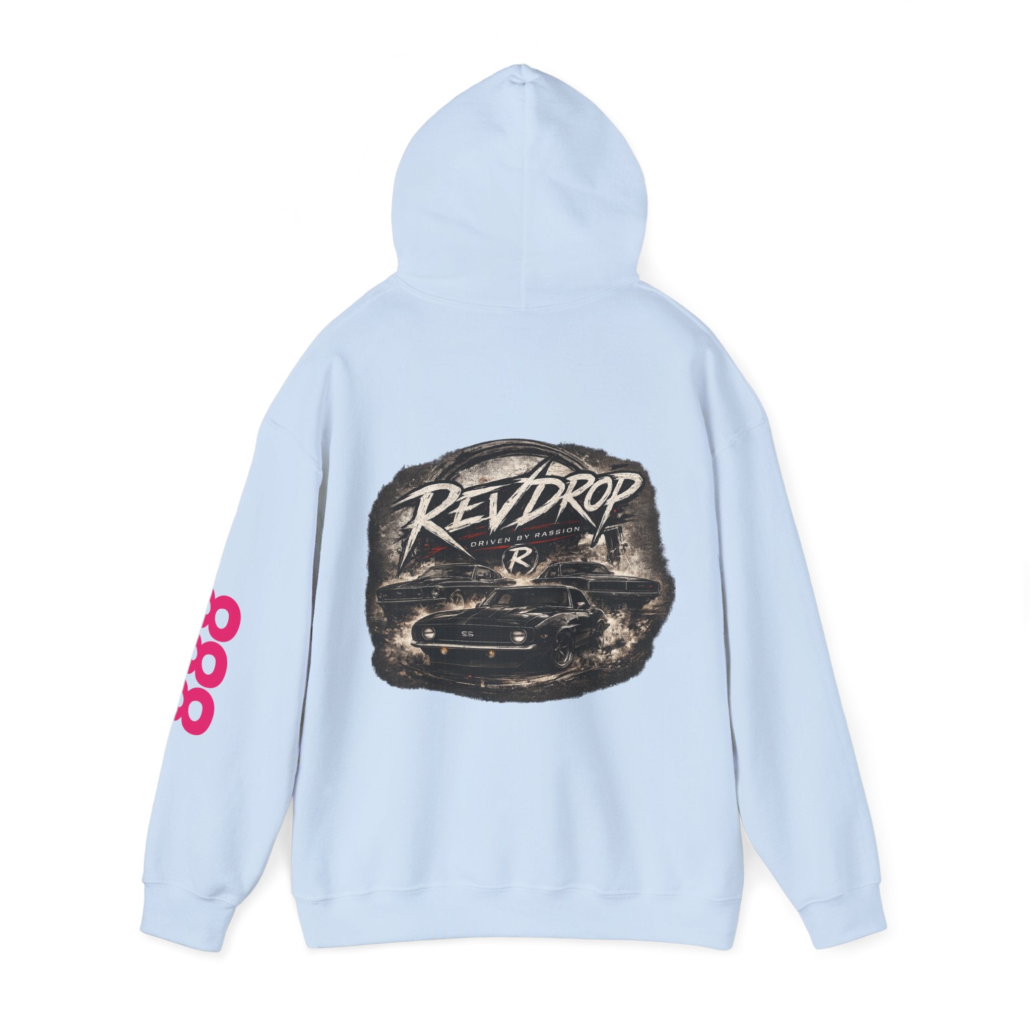 RevDrop Vintage Racing Hoodie — Retro Car Logo Pullover