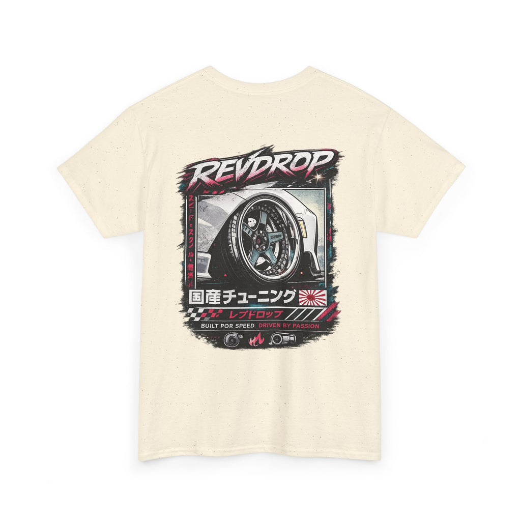 RevDrop Racing Tee — JDM Wheel Graphic T-Shirt
