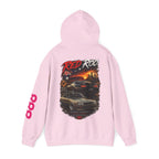 RivetRoo Retro Car Hoodie — Vintage Skyline Racing Graphic