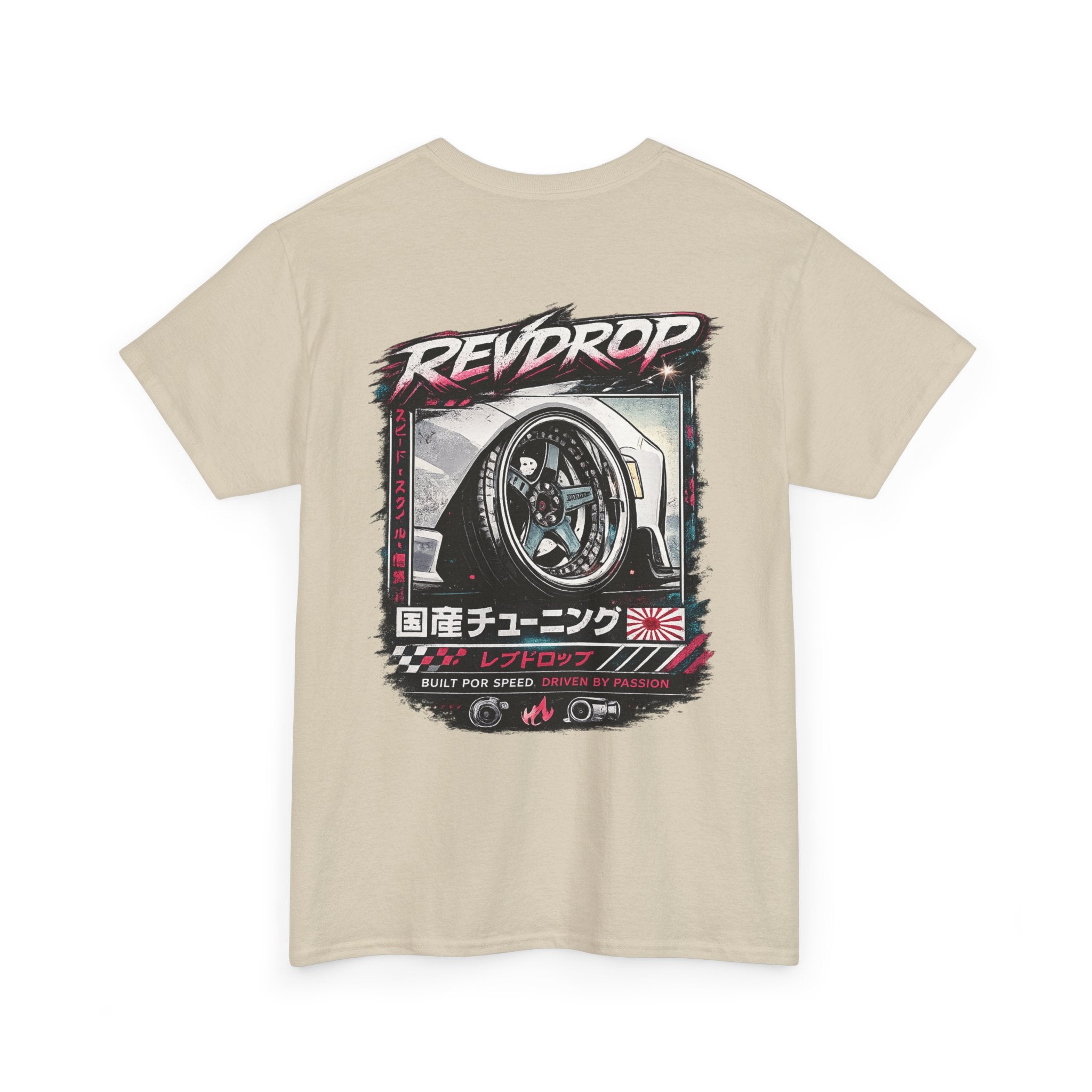 RevDrop Racing Tee — JDM Wheel Graphic T-Shirt