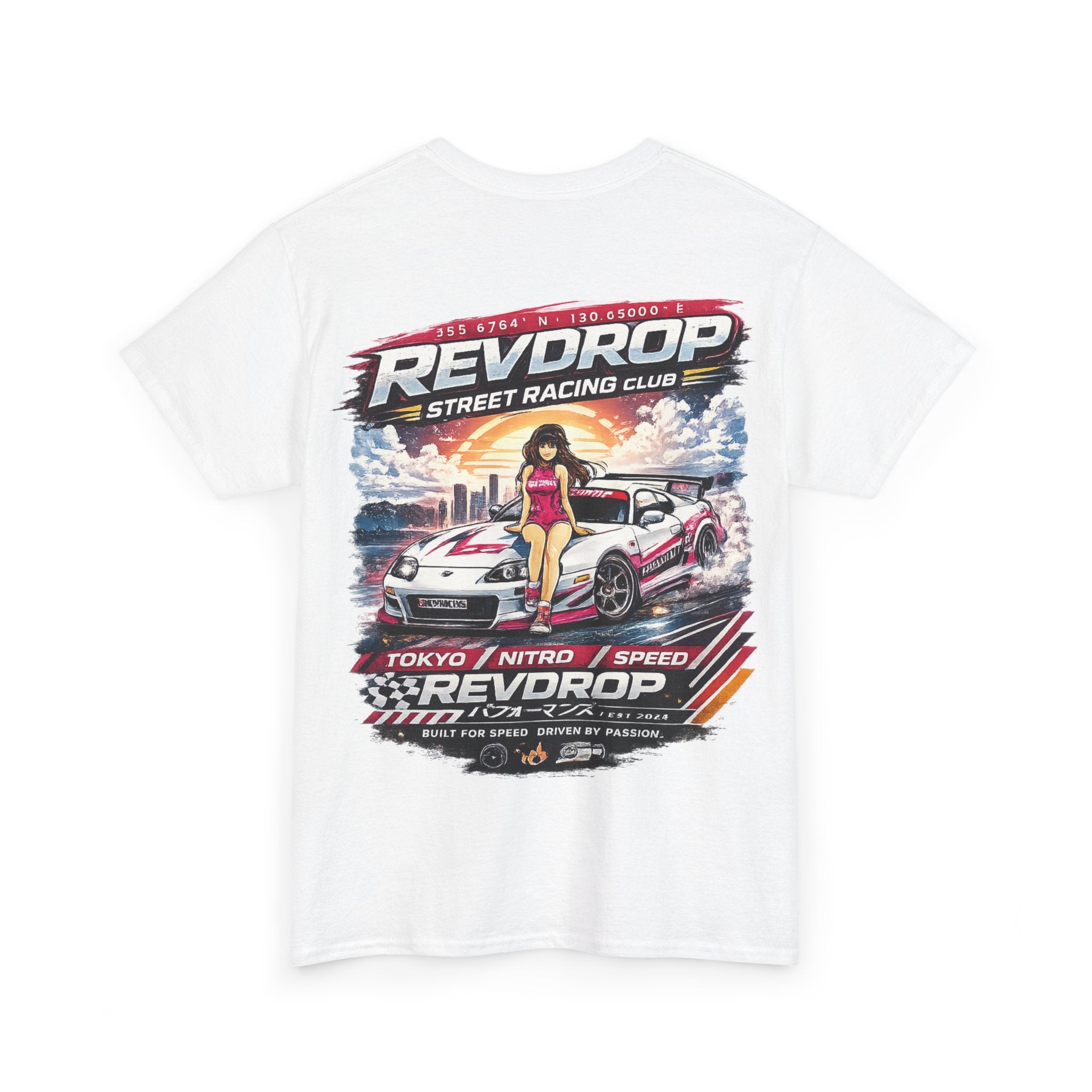 Street Racing Tee — "Revdrop" Tokyo Nitro Car Graphic T-Shirt