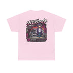 Retro Anime Racing Tee — "REVDROP" Cyberpunk Girl Graphic Shirt